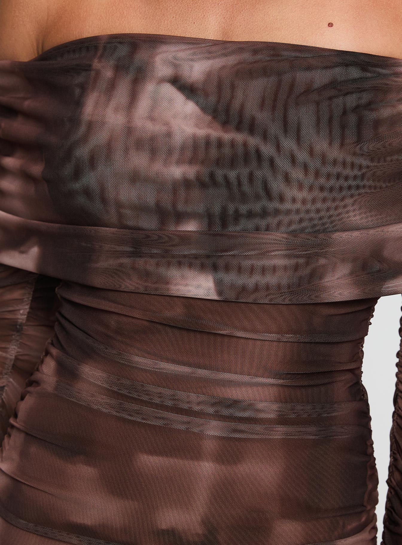 Raquella Long Sleeve Mini Dress Brown - Image 6