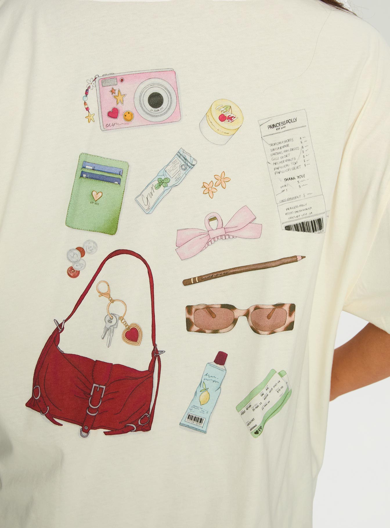 What's In My Bag Graphic Tee Cream / Multi - Image 6