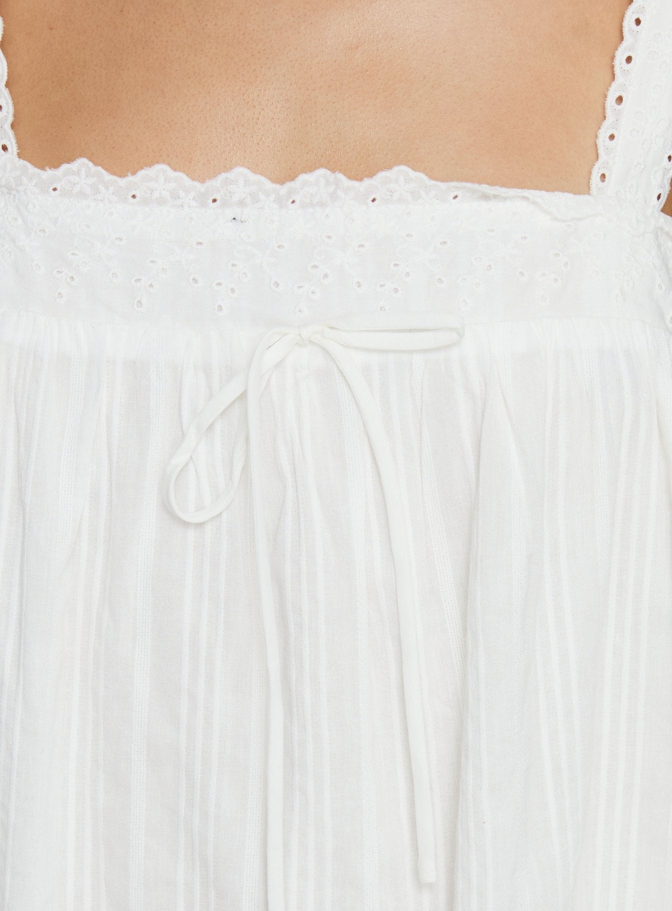 Reason To Stay Lace Trim Floaty Mini Dress White - Image 6