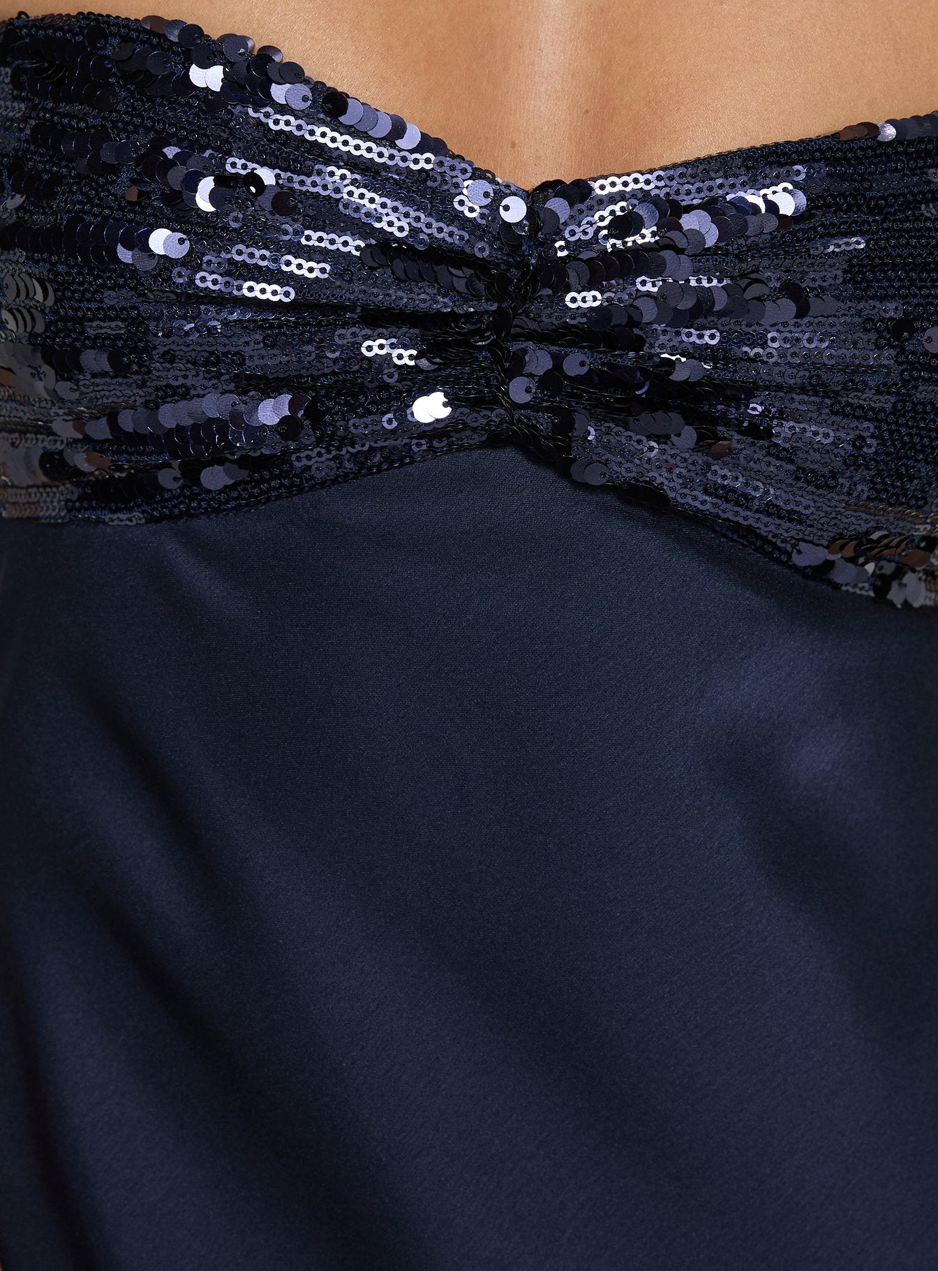 See The Vision Sequin Bust Strapless Maxi Dress Navy - Image 6