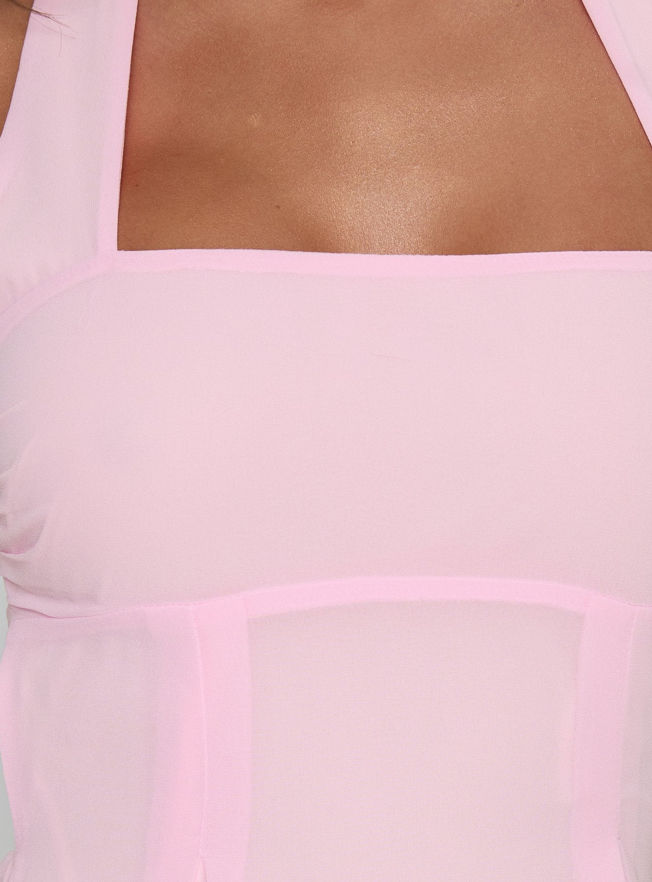 Rosamie Halter Mini Dress Soft Pink - Image 6