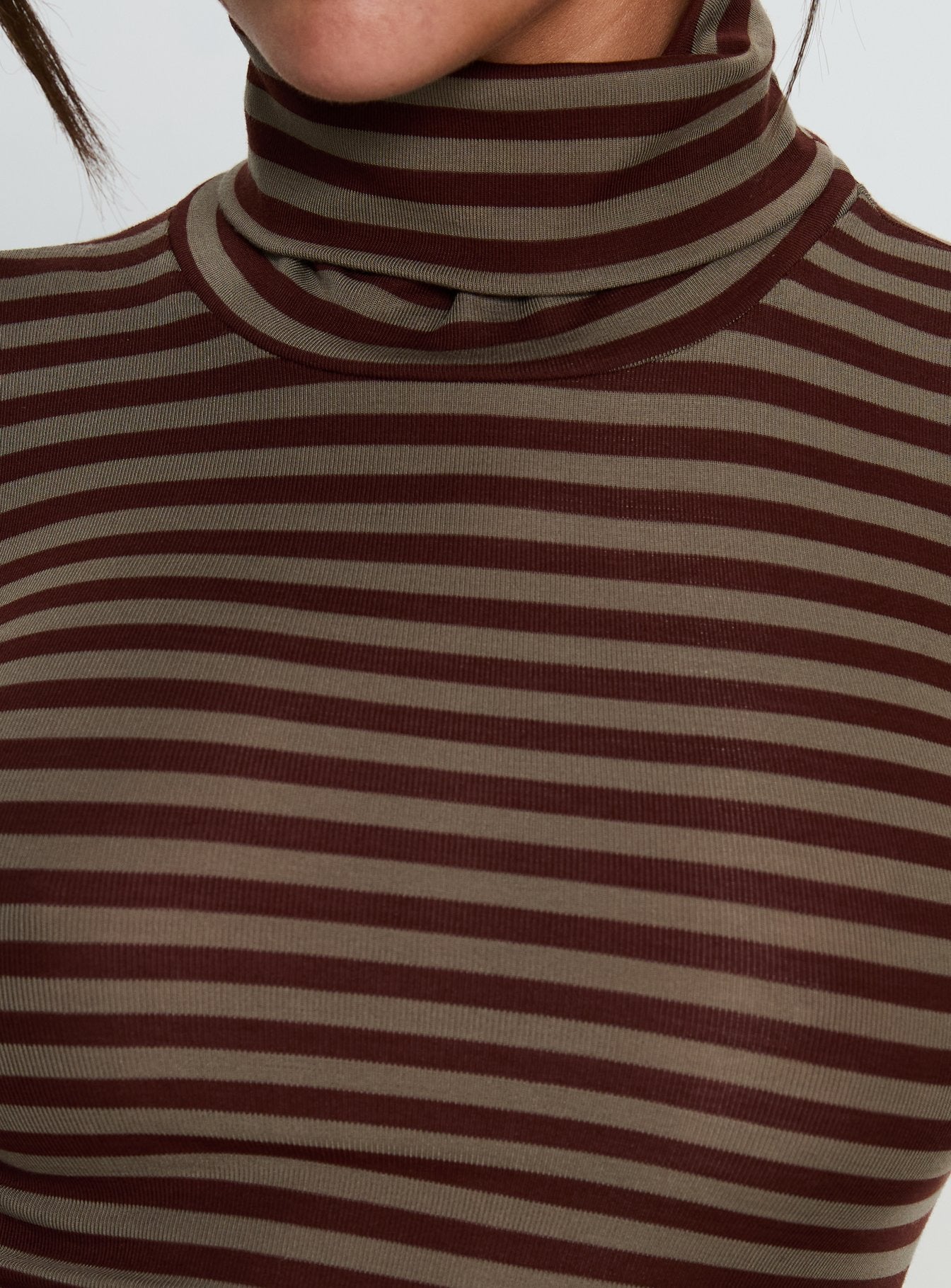 Temika Long Sleeve Backless Top Brown Stripe - Image 6