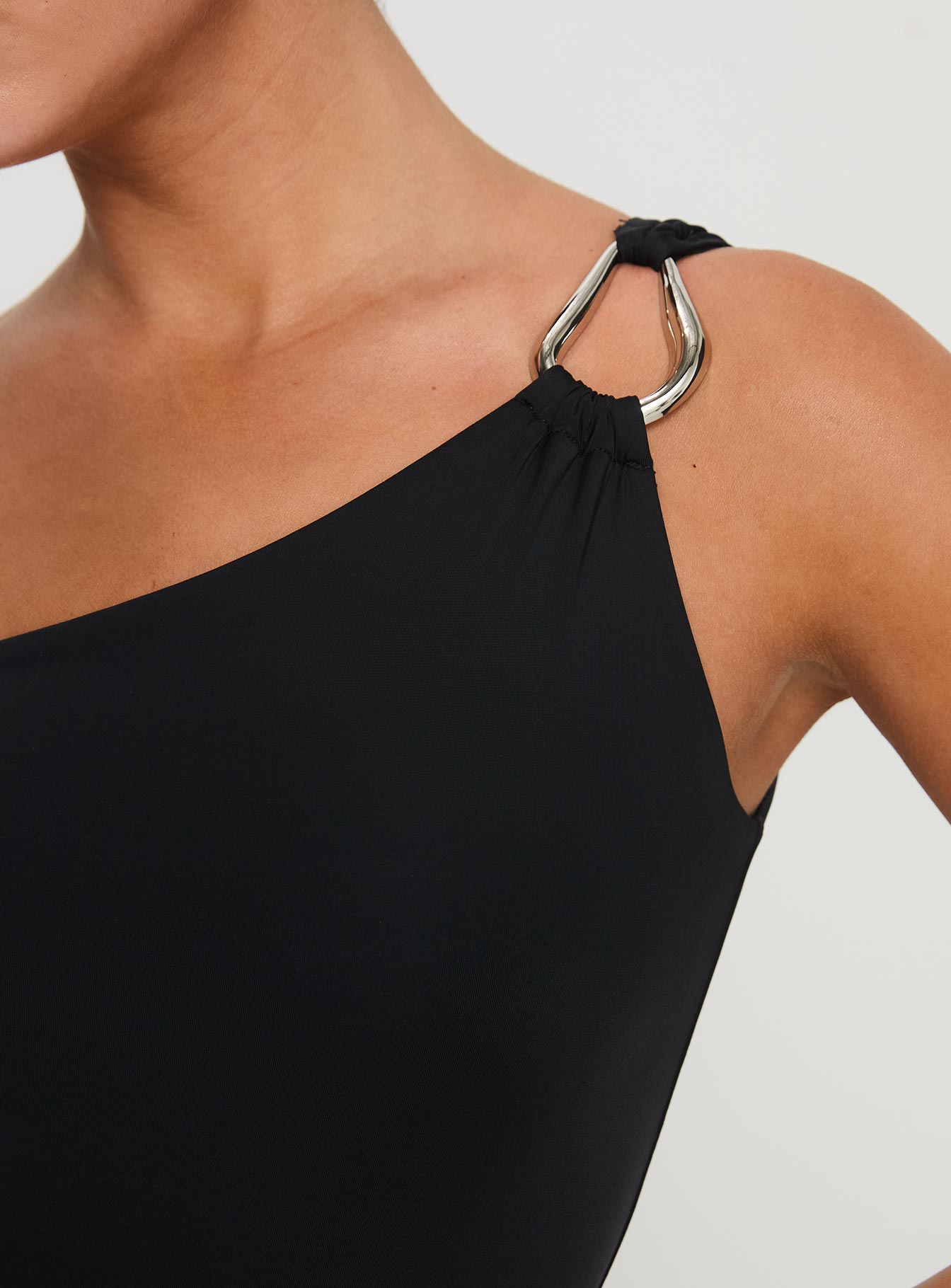 Talija One Shoulder Bodysuit Black Tall - Image 6