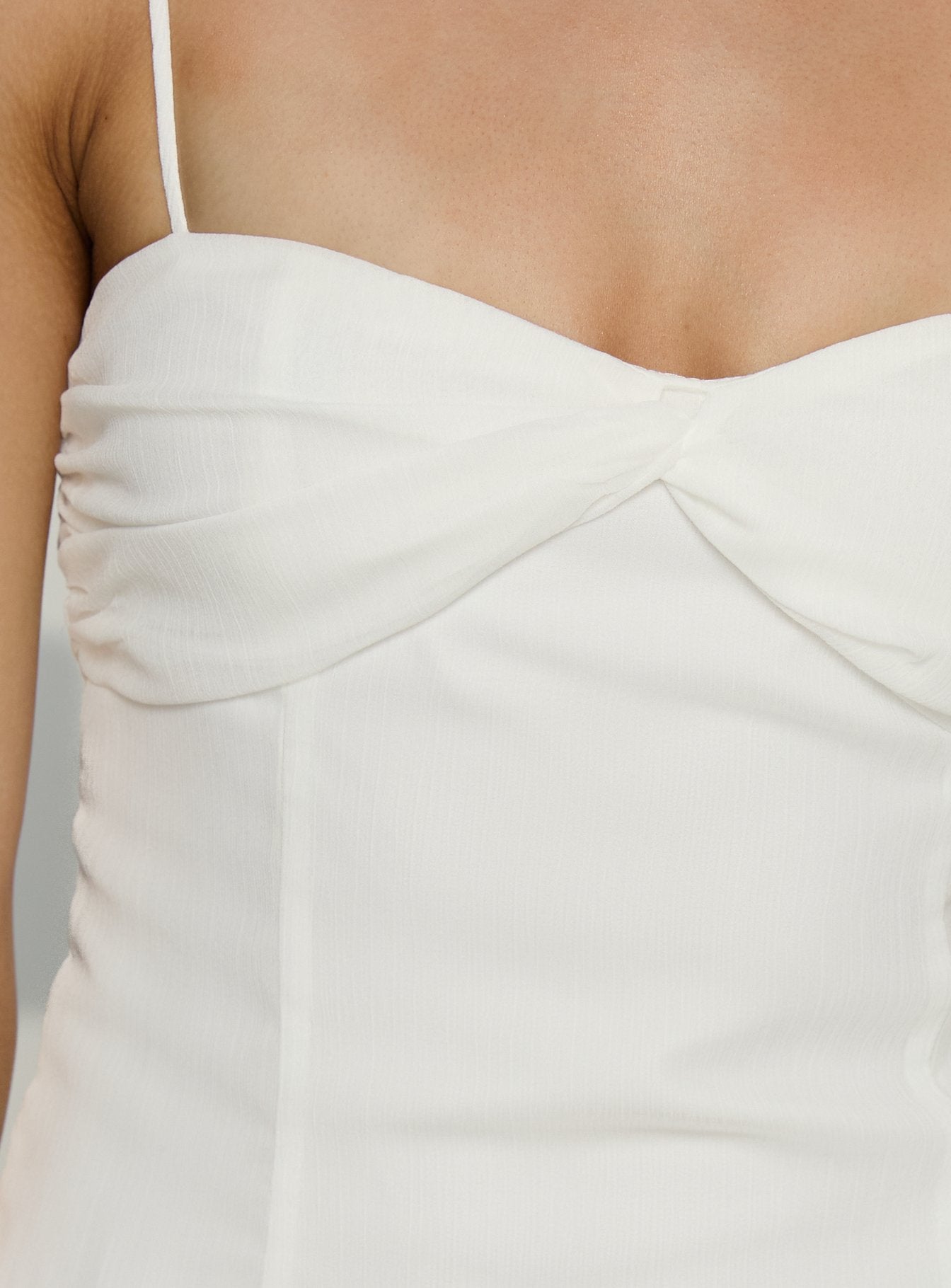 So At Peace Sweetheart Drop Waist Mini Dress White - Image 6