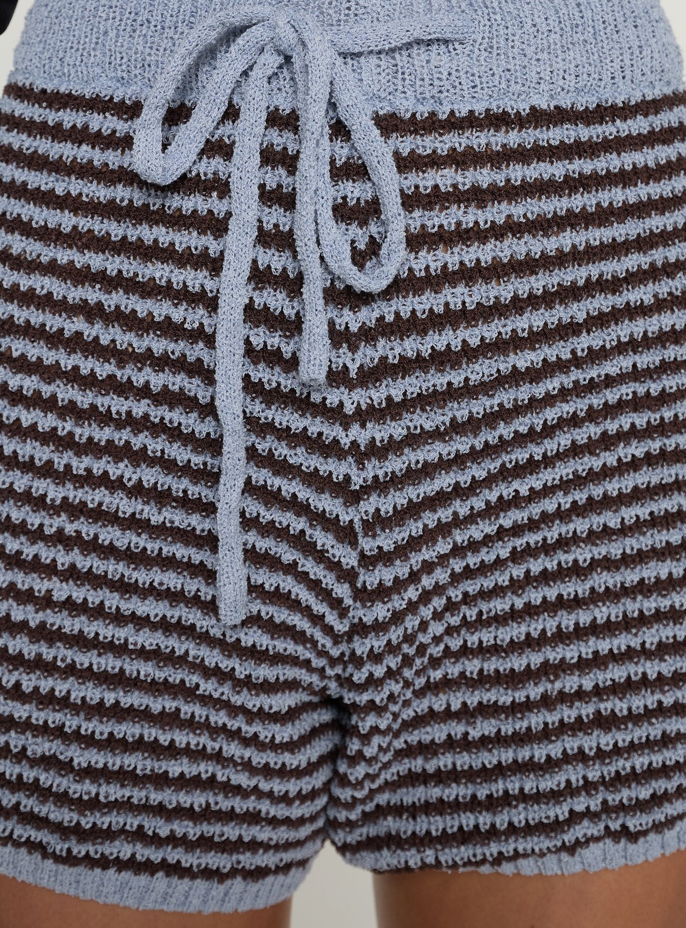 Serenique Knit Shorts Blue / Chocolate - Image 6
