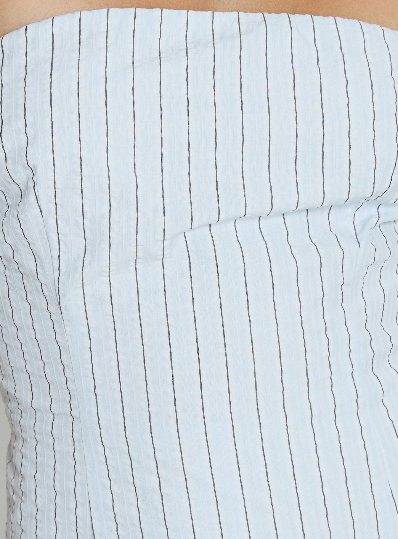 Yumiko Strapless Playsuit Blue Stripe - Image 6