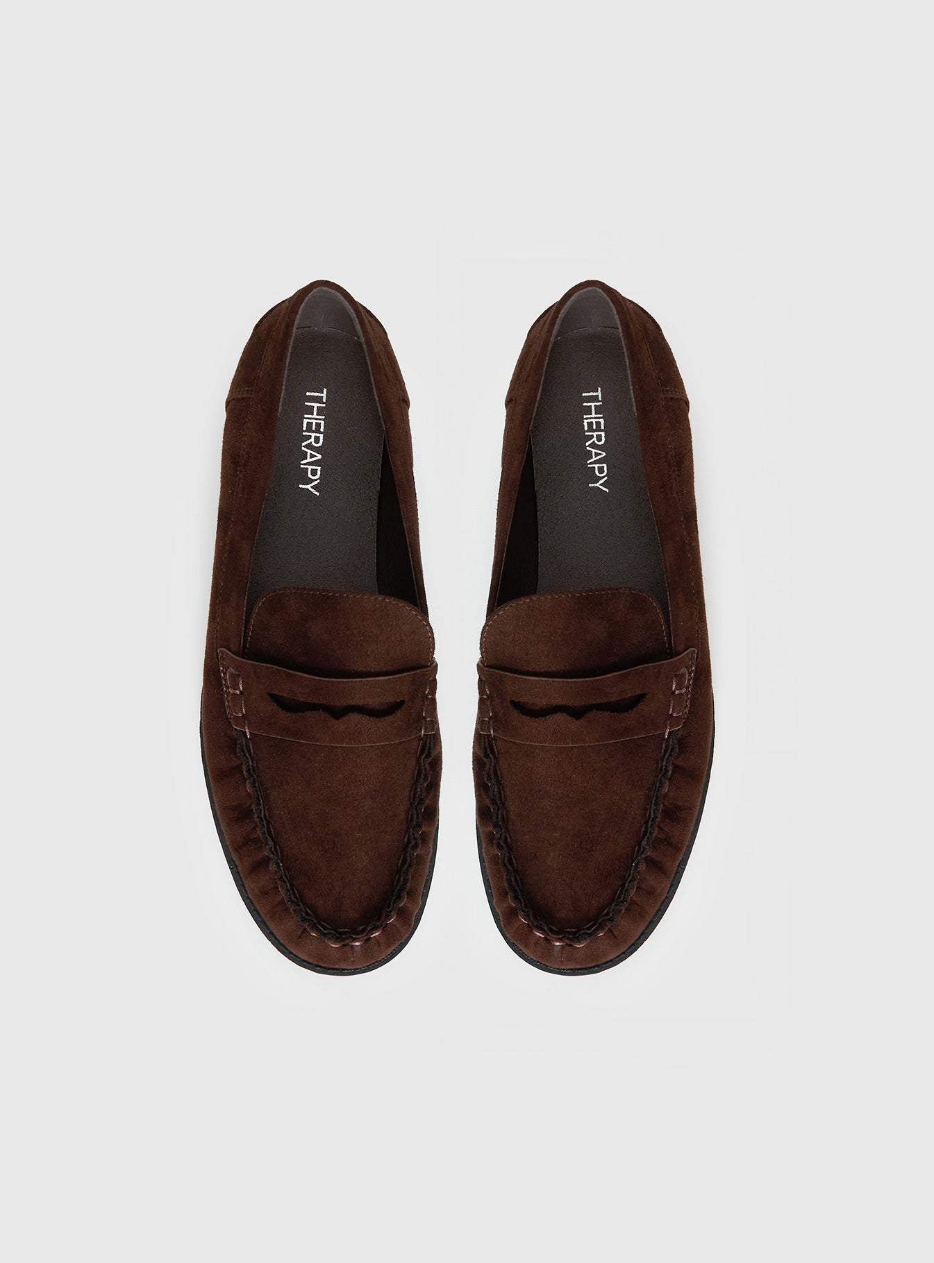 Therapy Albert Faux Suede Loafers Brown - Image 5