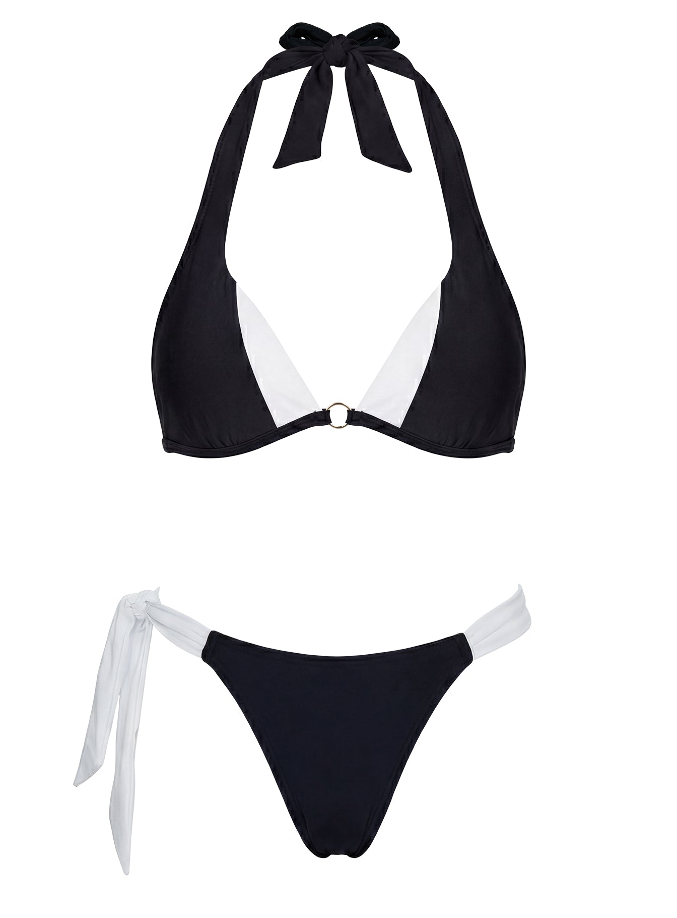 Summer Season Tie Side Bikini Bottoms Black / White - Image 5