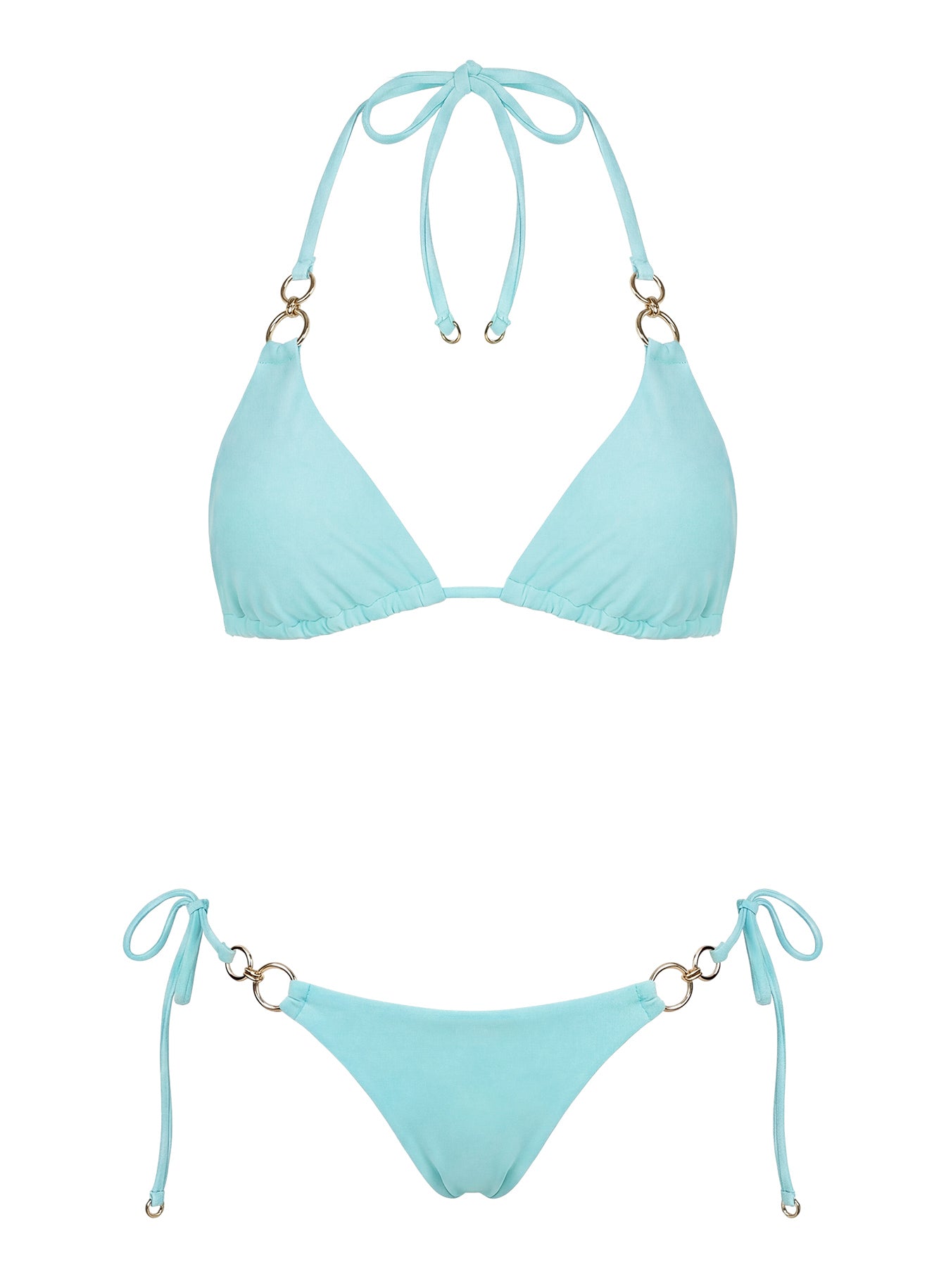 Sun Drenched Hardware Detail Bikini Top Blue - Image 5
