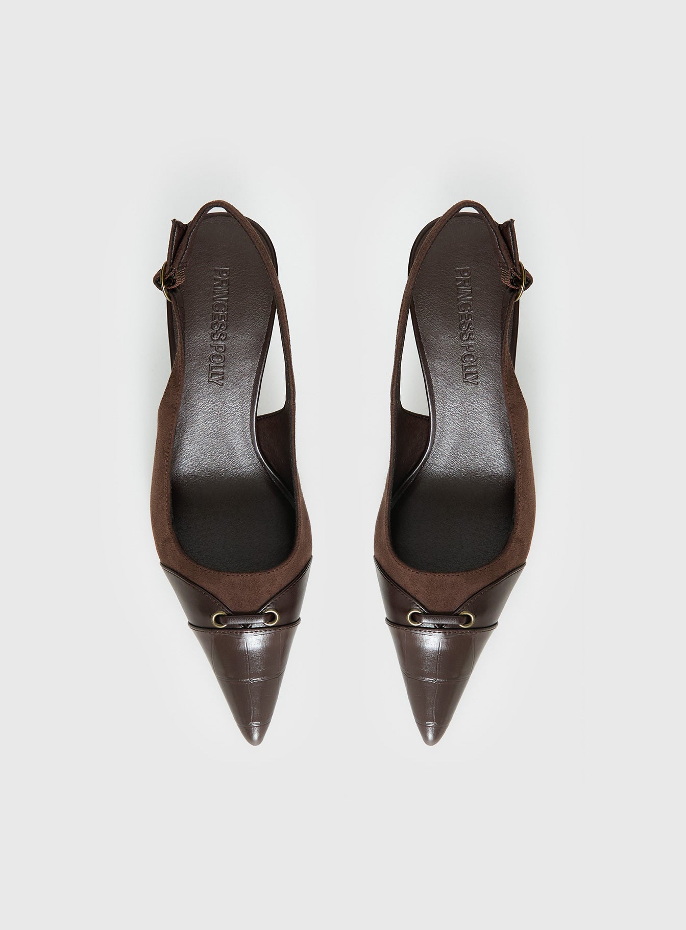 Tiptoe Slingback Heels Brown - Image 5