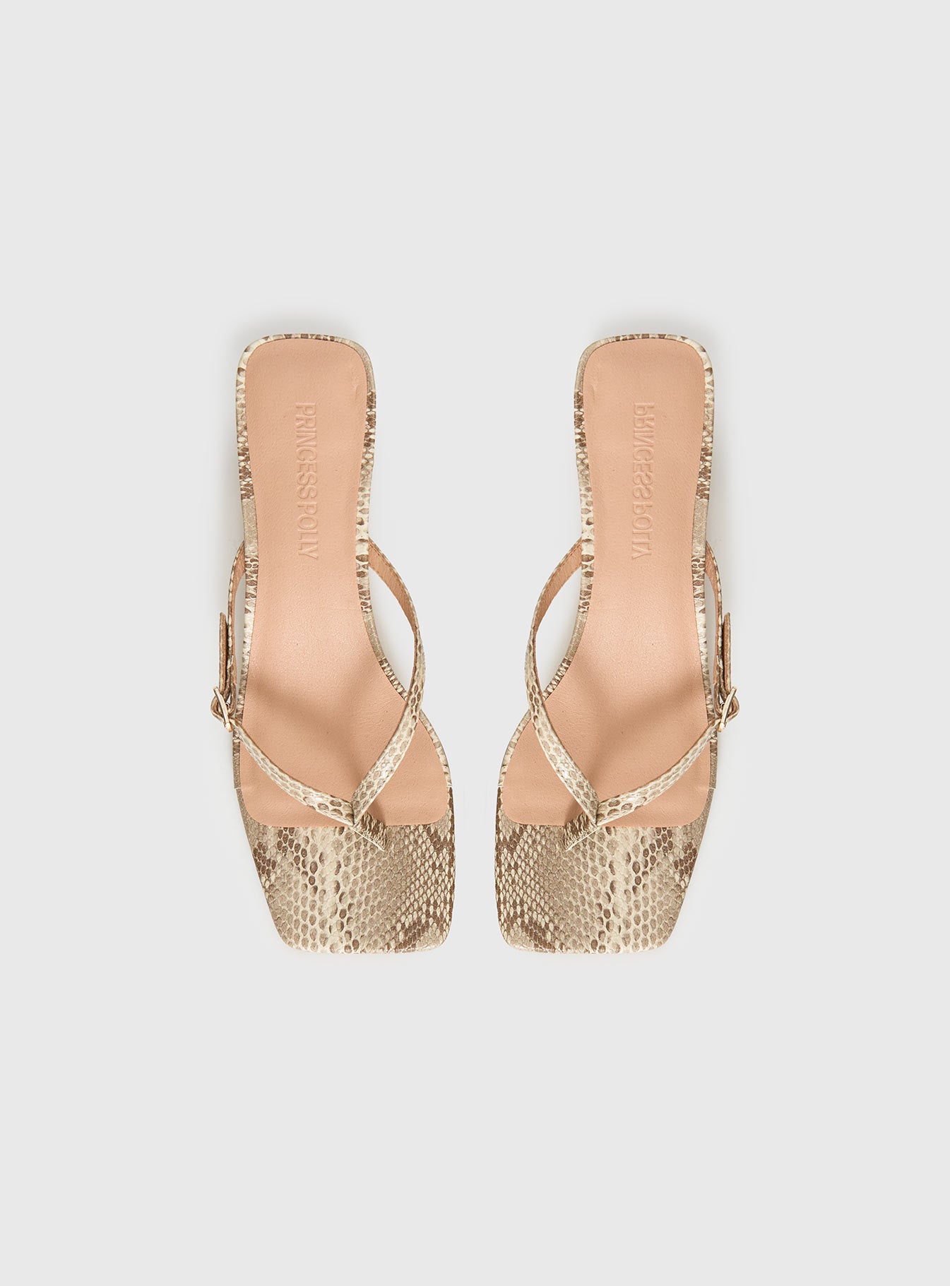 Veyla Square Toe Thong Heels Snake - Image 5