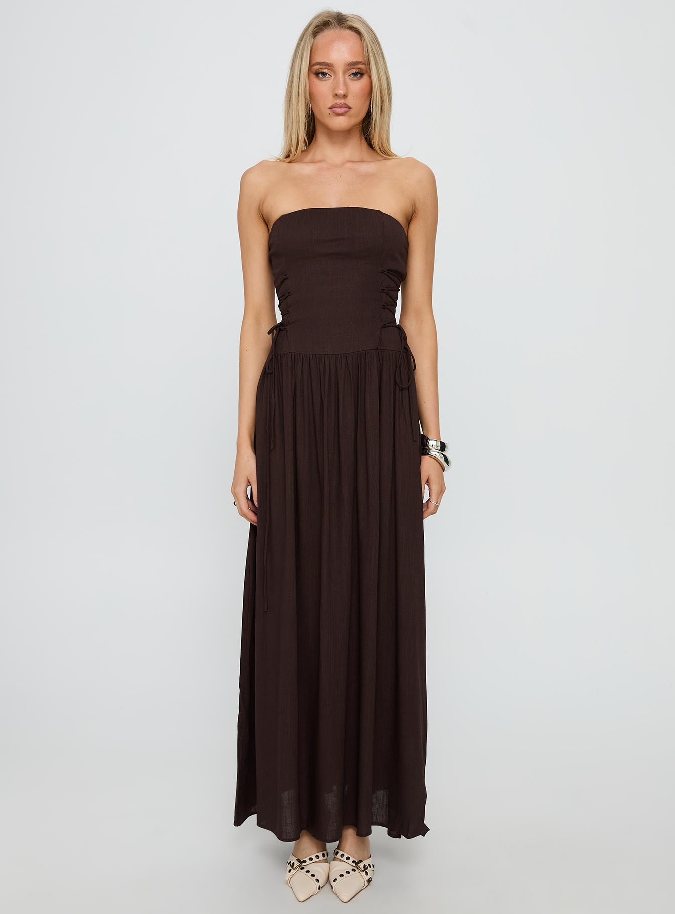 So Far So Good Maxi Dress Chocolate - Image 6