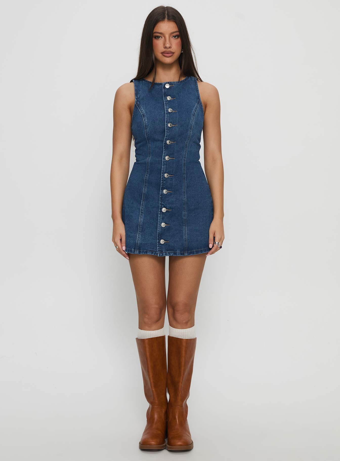 Yumiko Denim Romper Mid Wash - Image 7