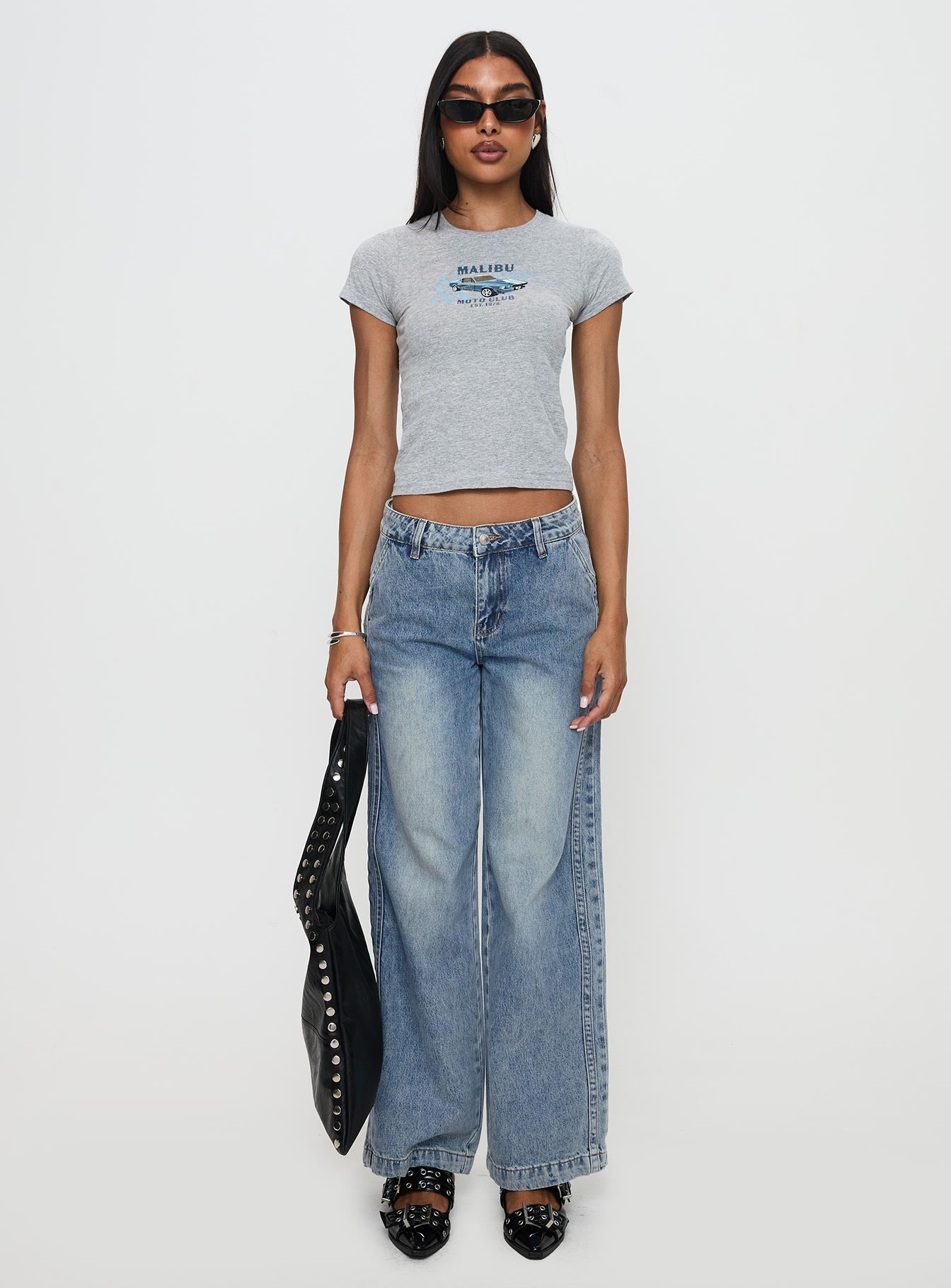 Skipper Low Rise Wide Leg Jeans Vintage Blue - Image 7