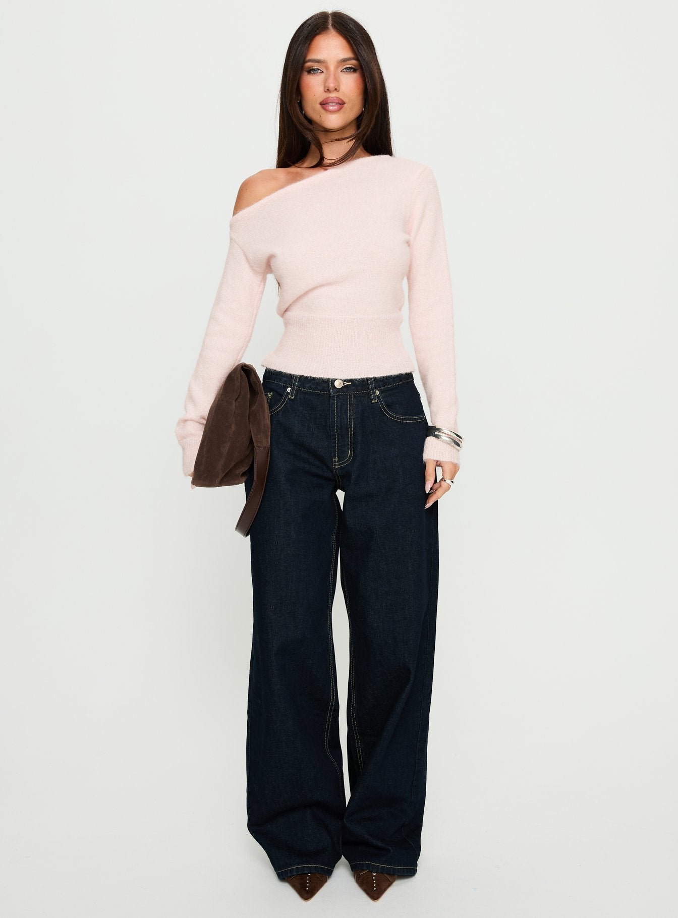 Selbey Fluffy Cinched Waist Off Shoulder Top Pink - Image 7
