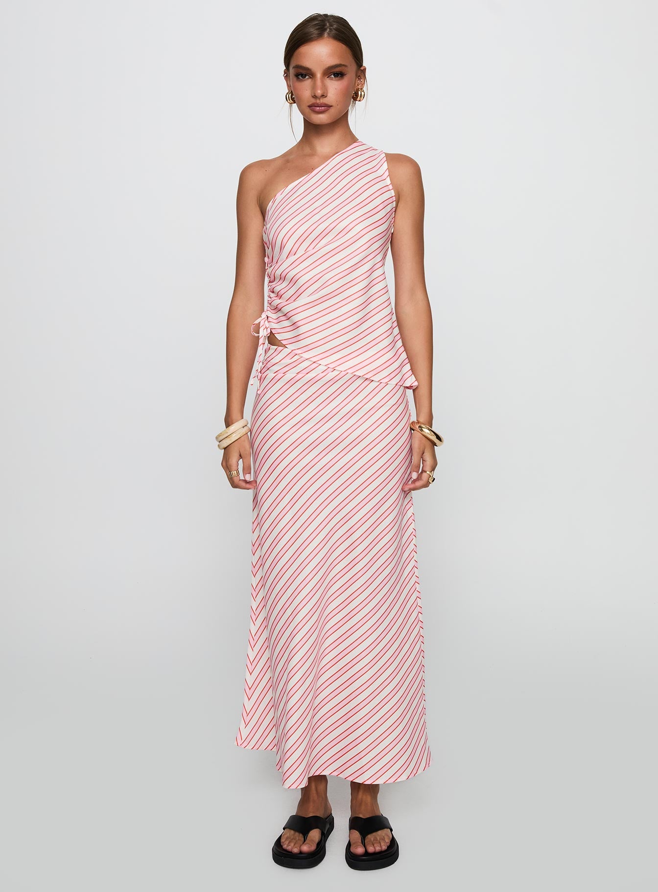 Wanna Dance Asymmetrical Set Pink Stripe - Image 6