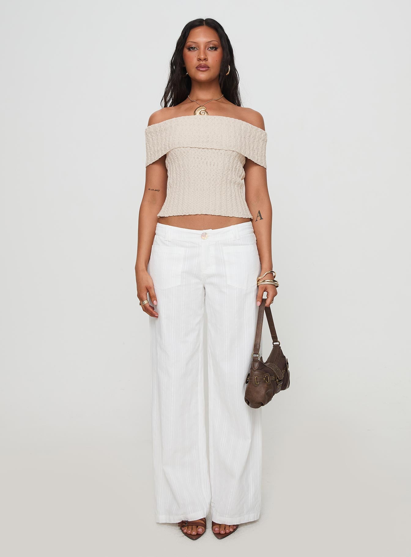 Alternative view of Vendi Low Rise Pant White Petite