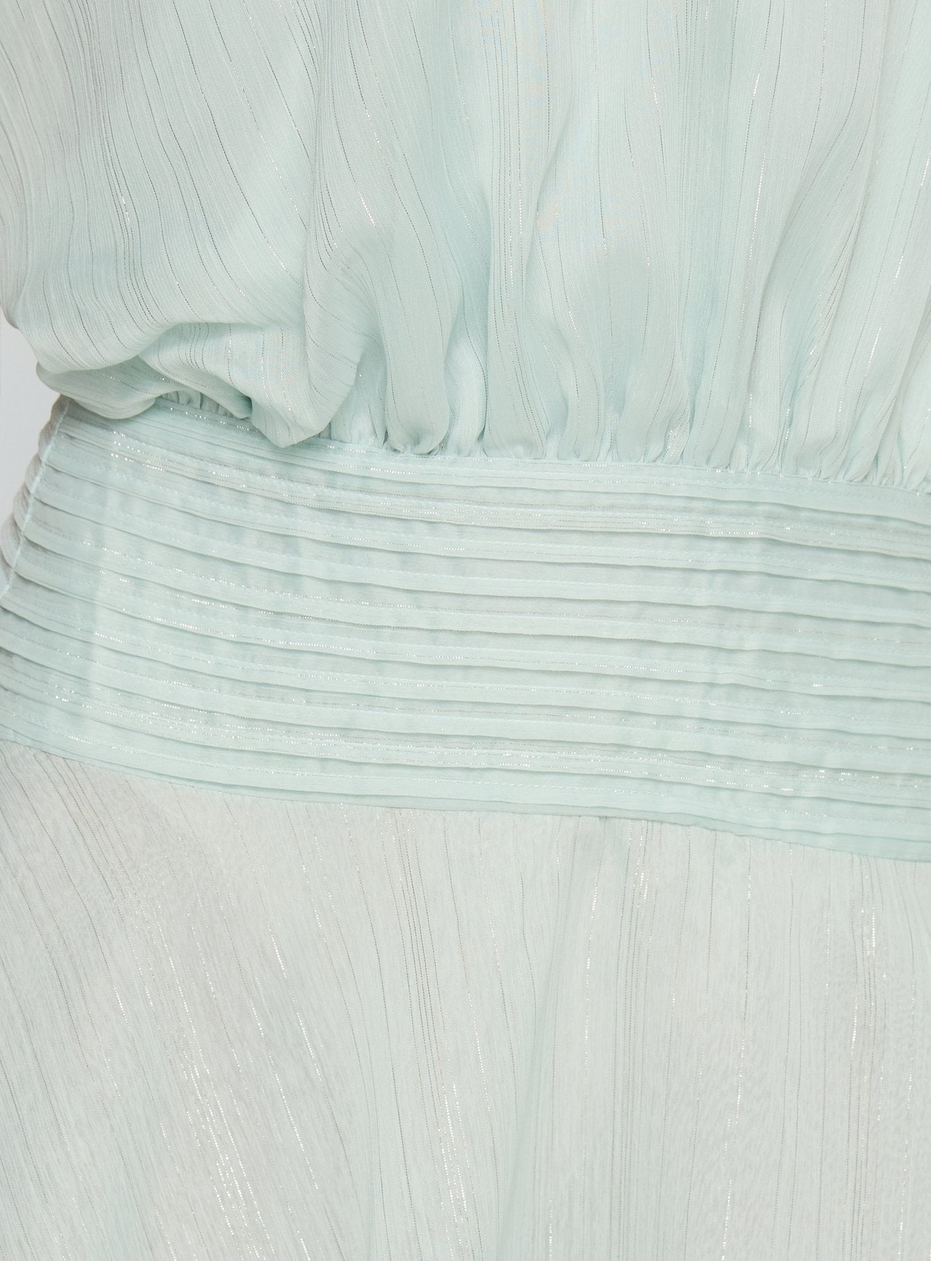 Rozario Chiffon Halter Mini Dress Aqua / Silver - Image 6
