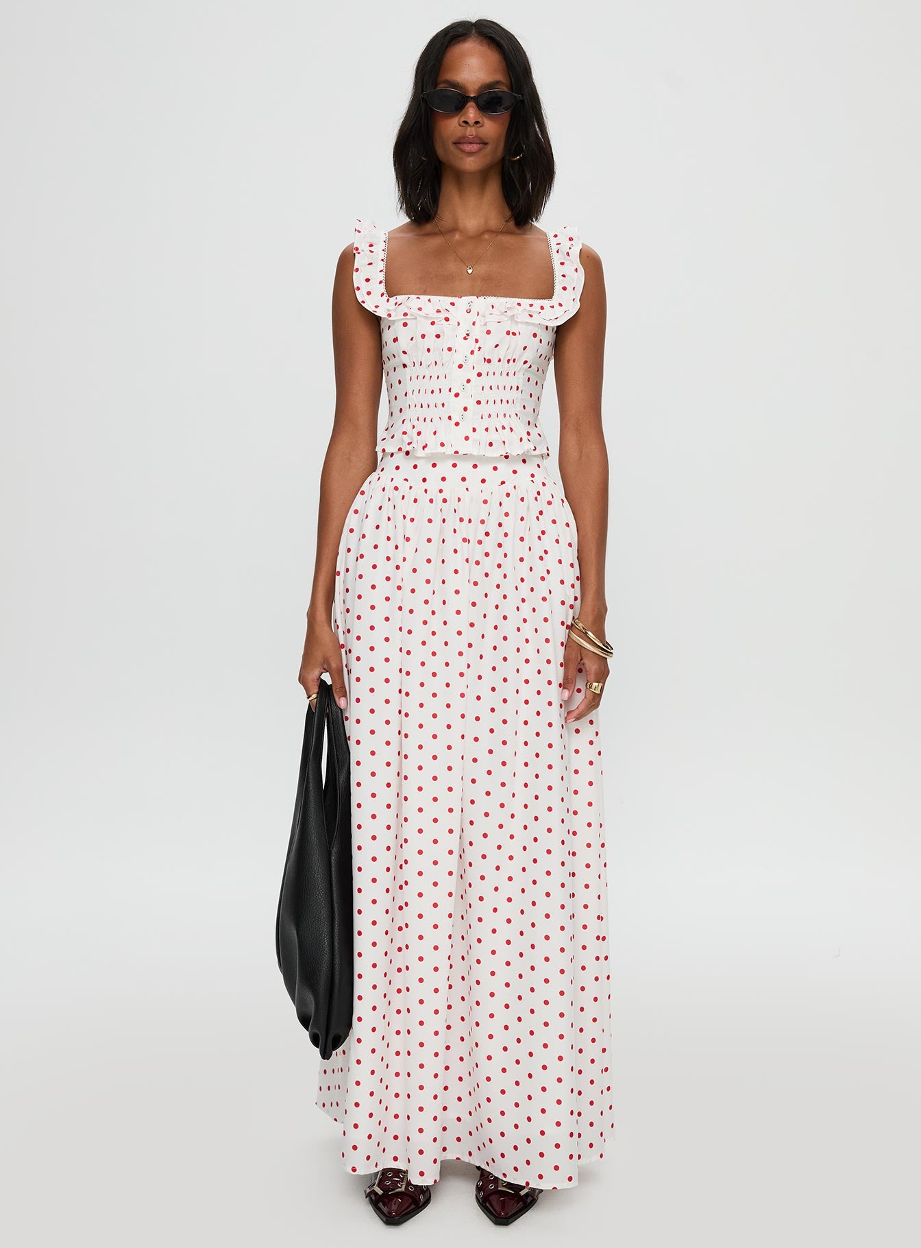 Valerio Maxi Skirt White / Red - Image 7