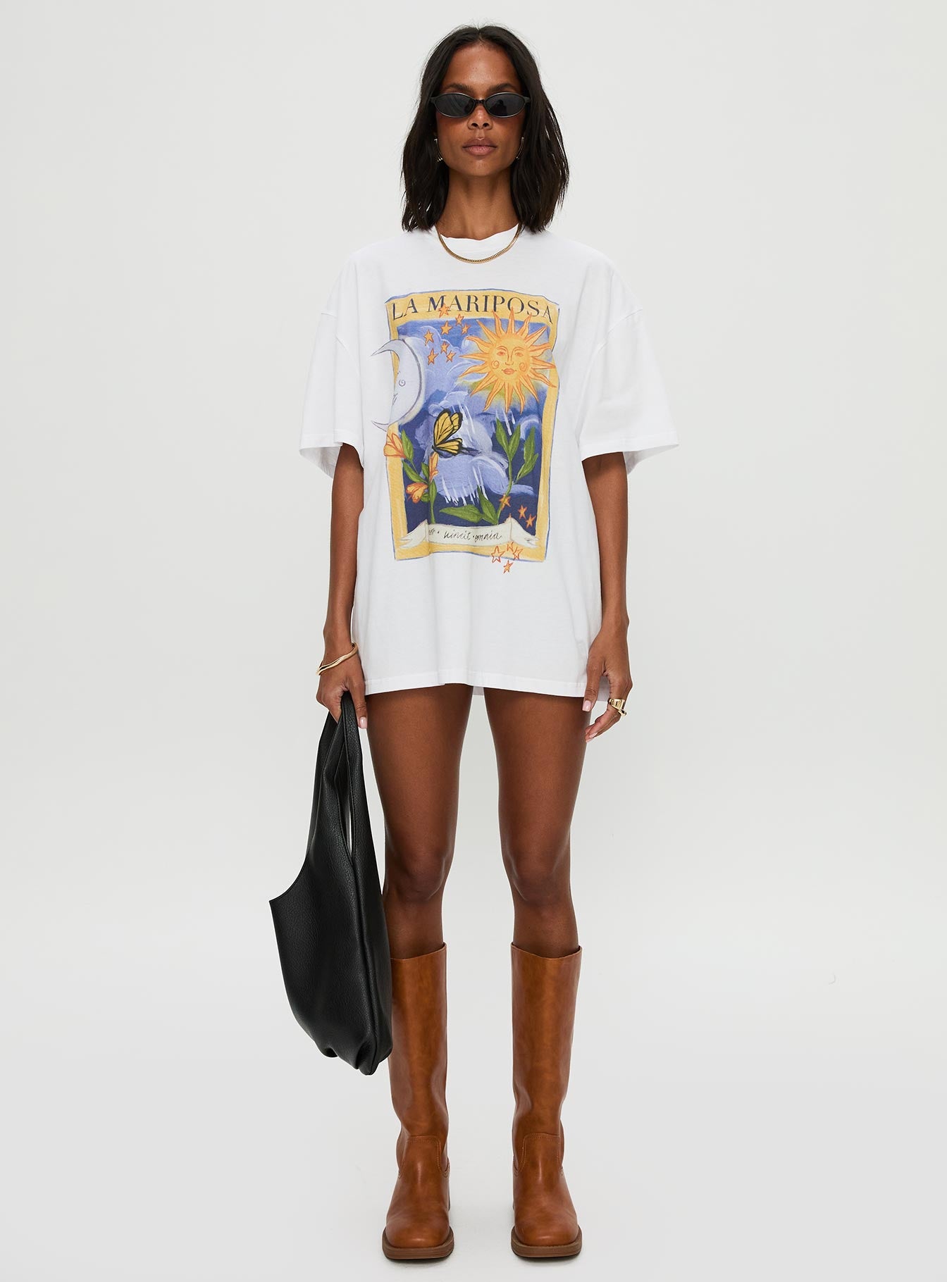 Tarot Card Oversized Graphic Top White / Multi - Image 7