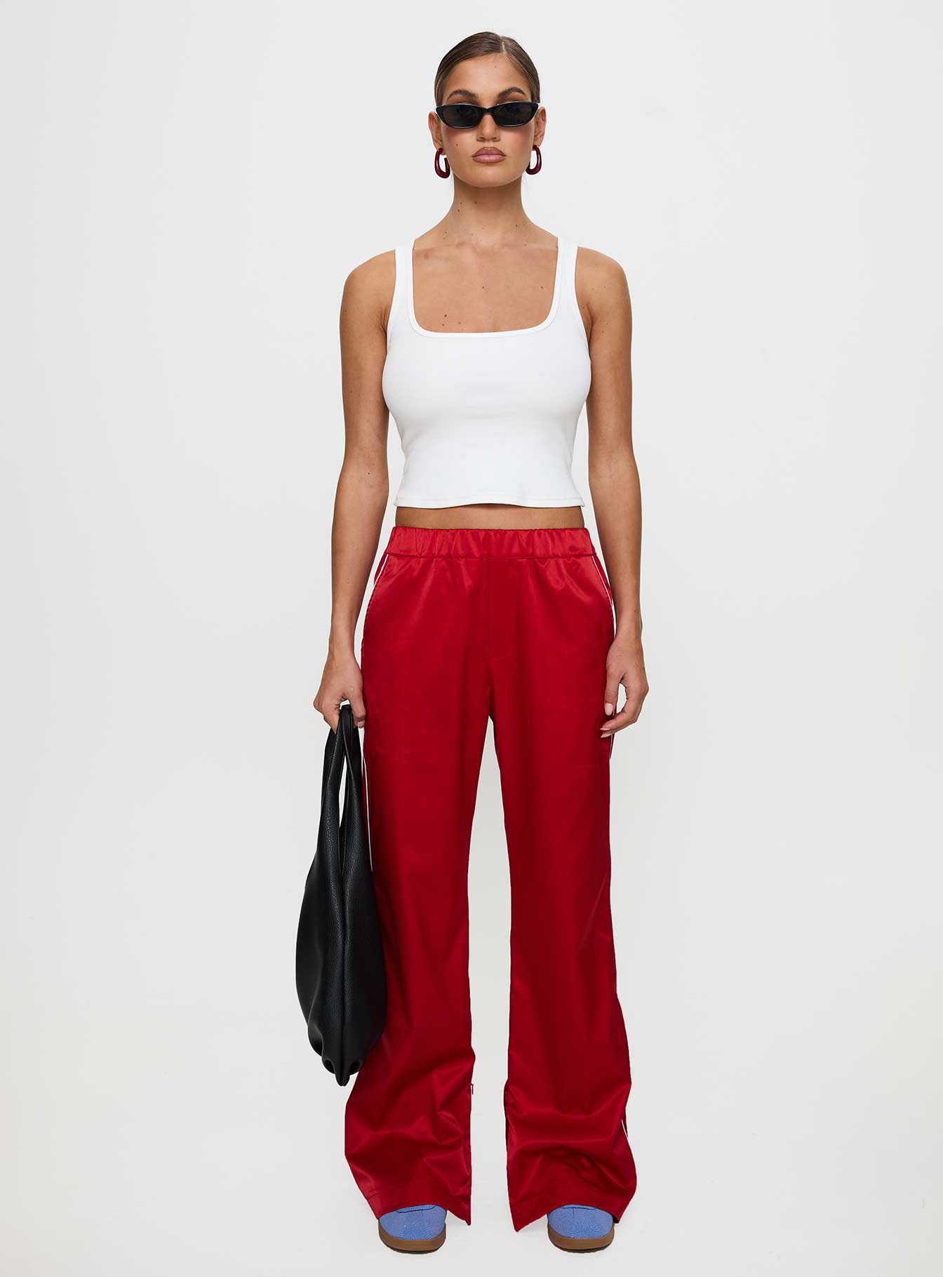 Travalta Satin Track Pant Red - Image 7