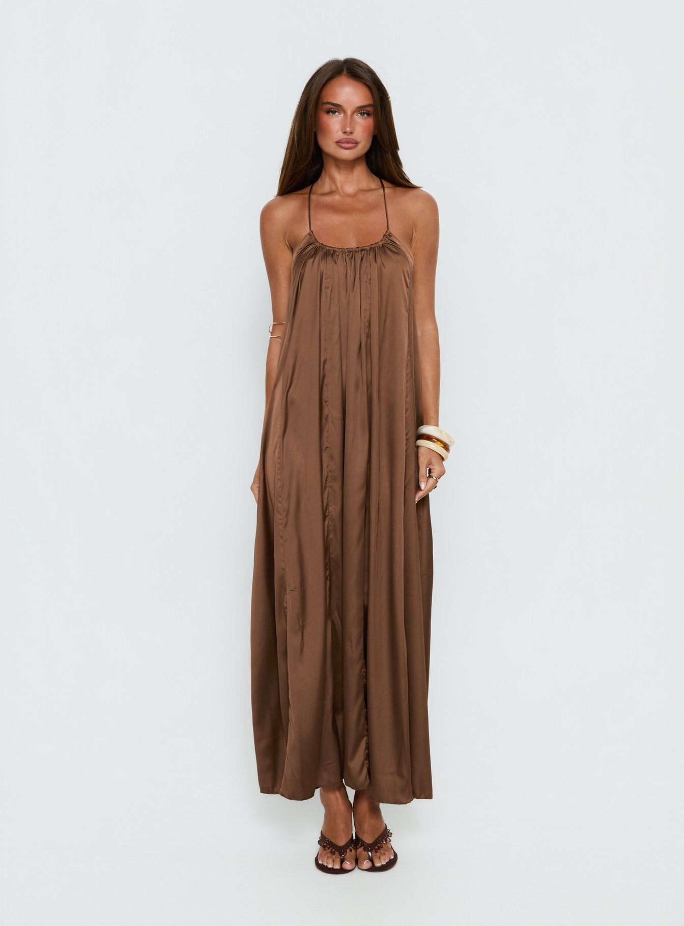 Seatides Scoop Maxi Dress Chocolate - Image 6