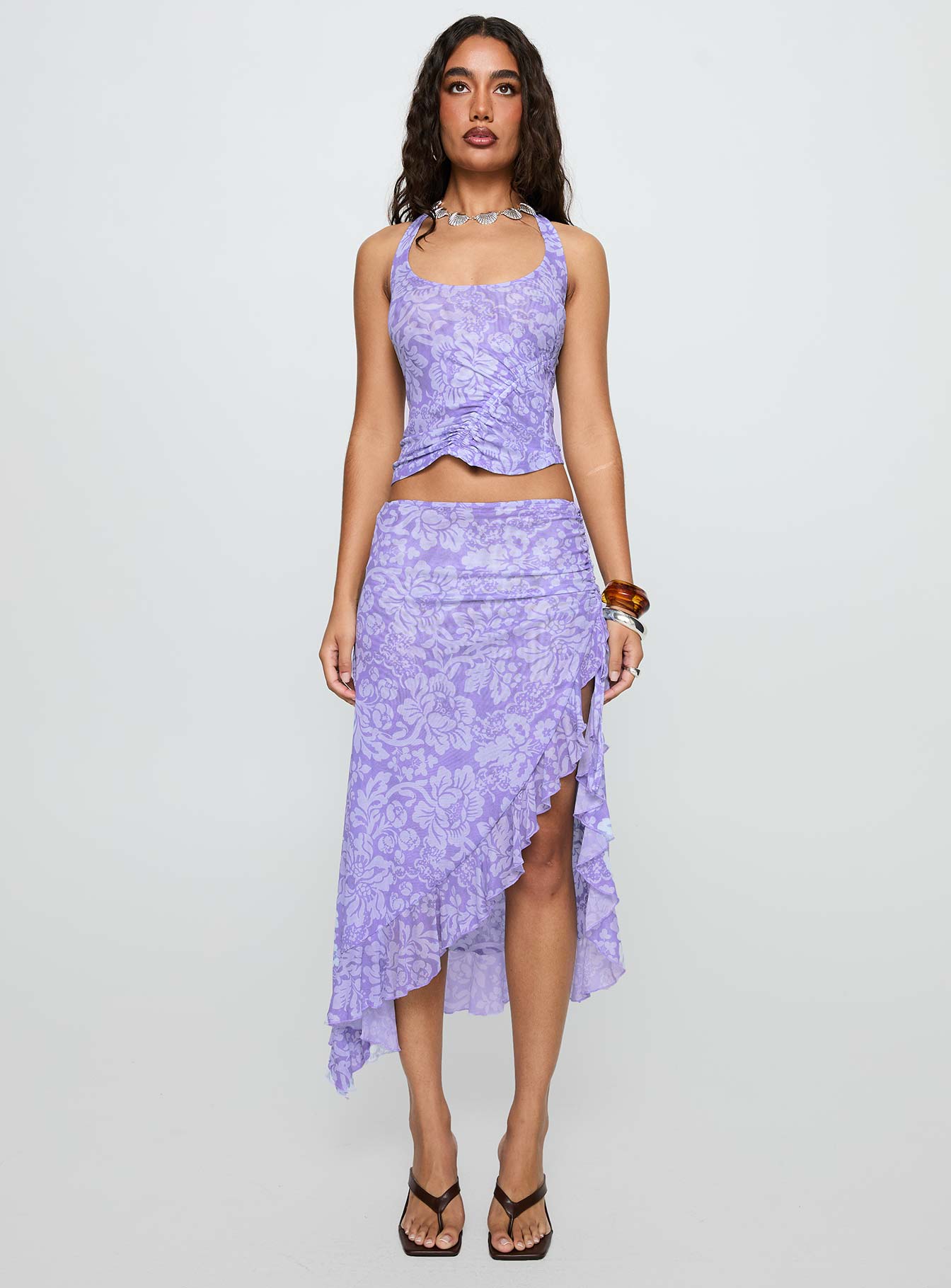 Rains And Pours Mesh Set Purple Floral - Image 7