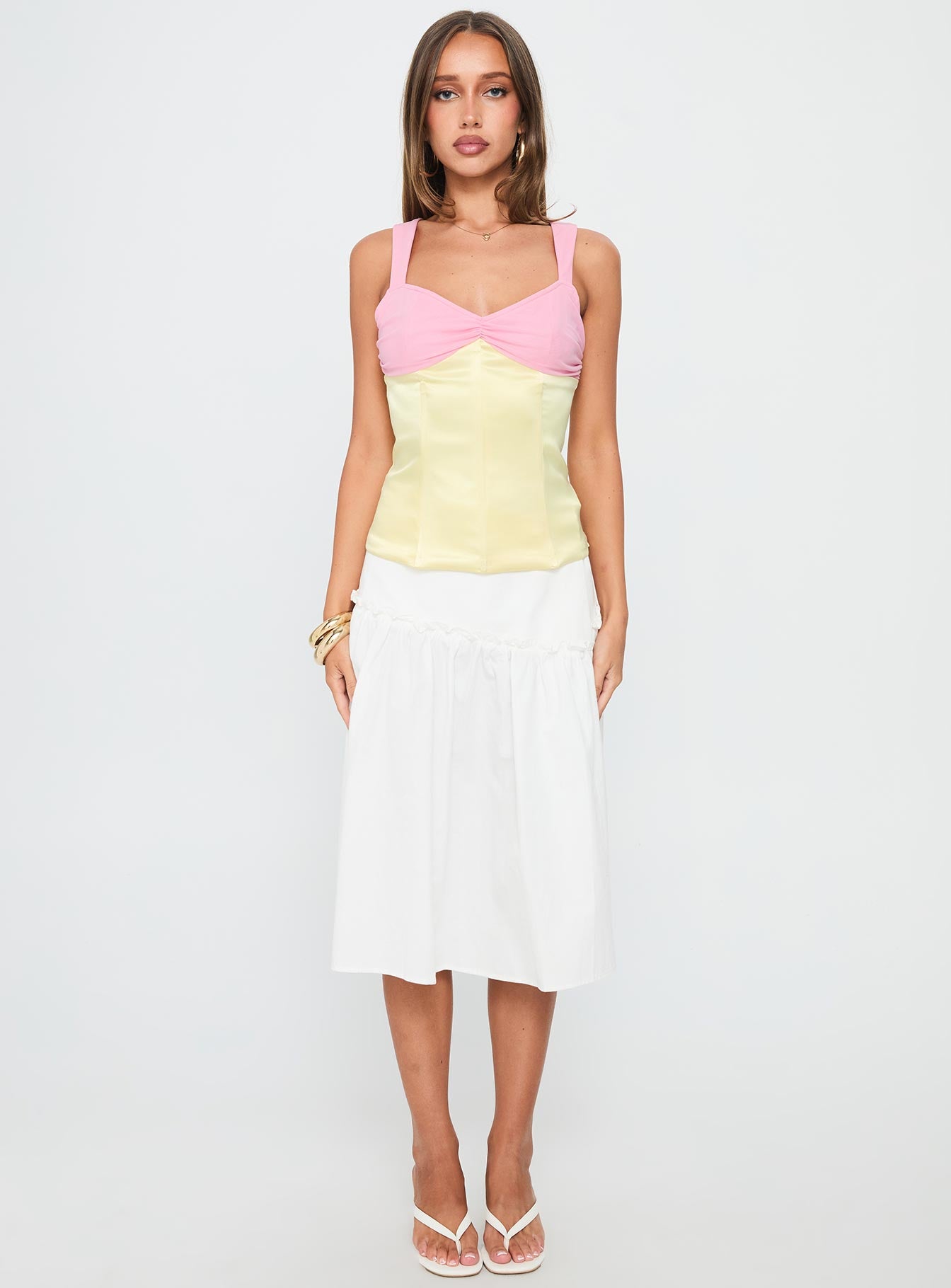 Zariela Contrast Bust Top Pink / Yellow - Image 6