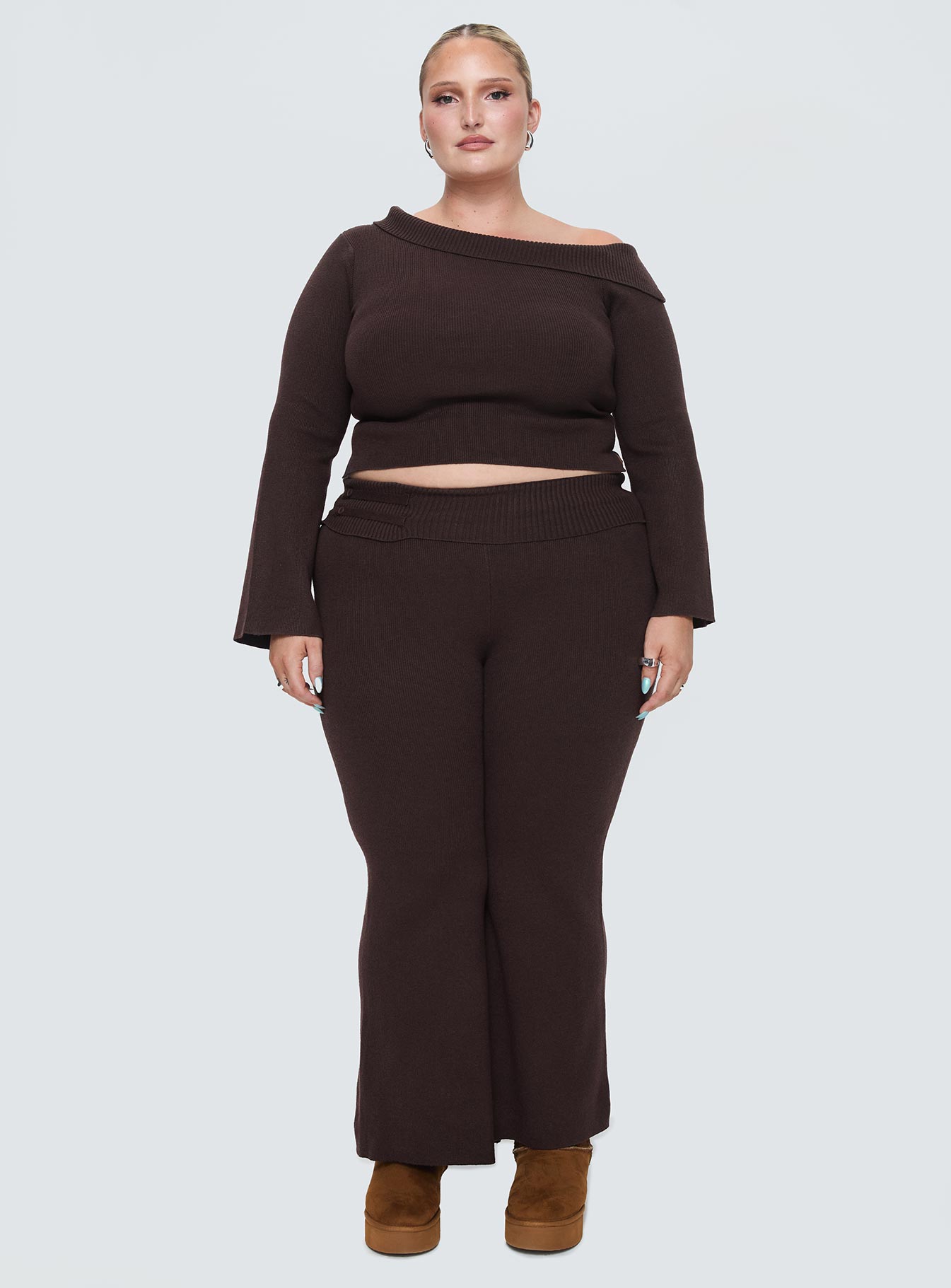 Try Me Knit Pants Chocolate Curve - Image 7