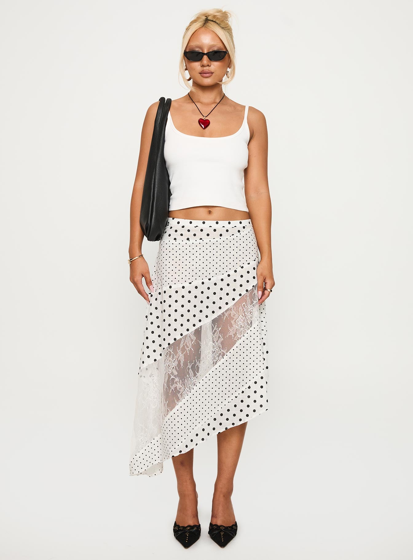 Alternative view of Rennar Maxi Skirt White / Polka Dot Petite