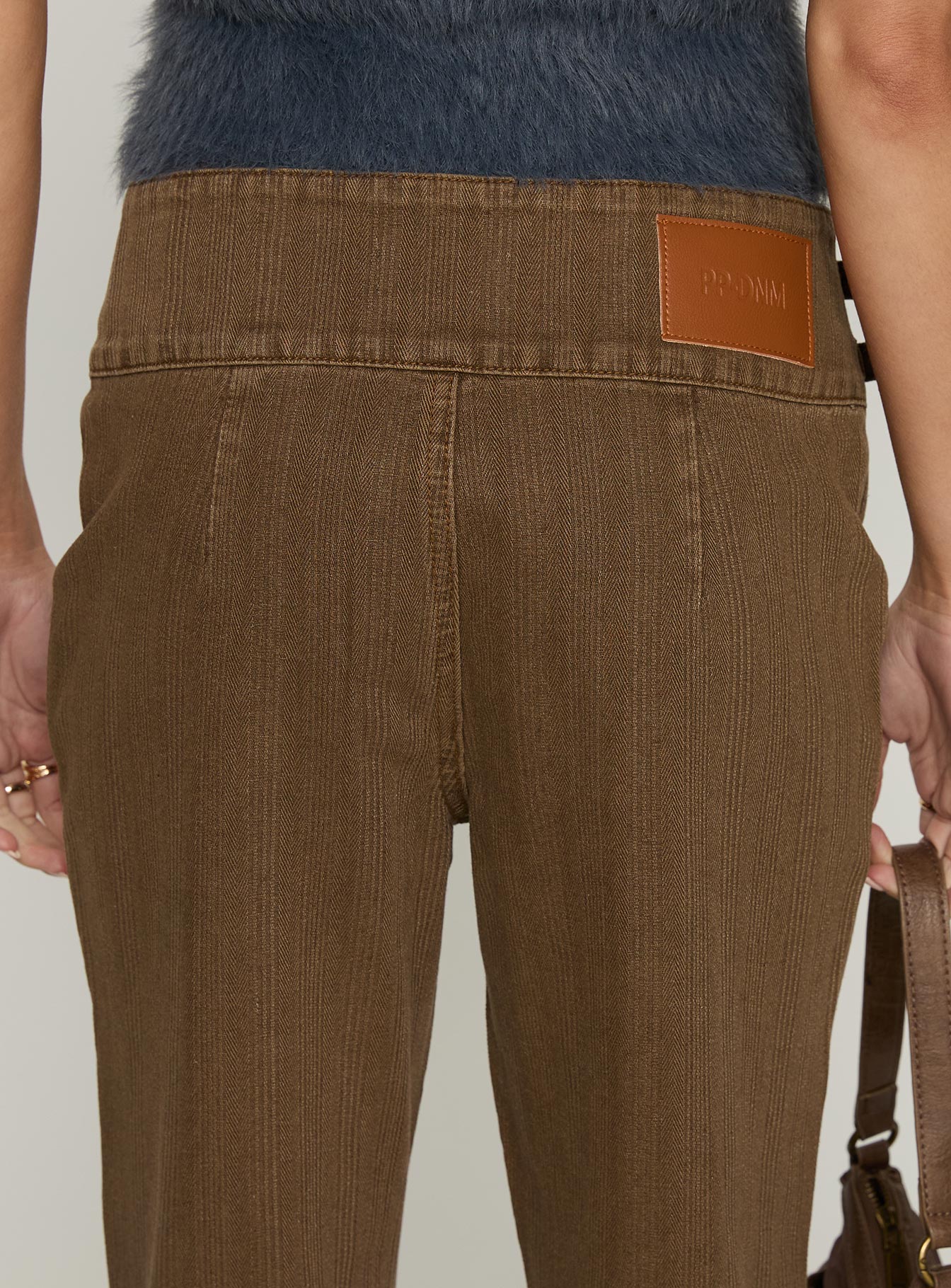 Thrill Ride Mid Rise Flare Jeans Washed Brown - Image 7