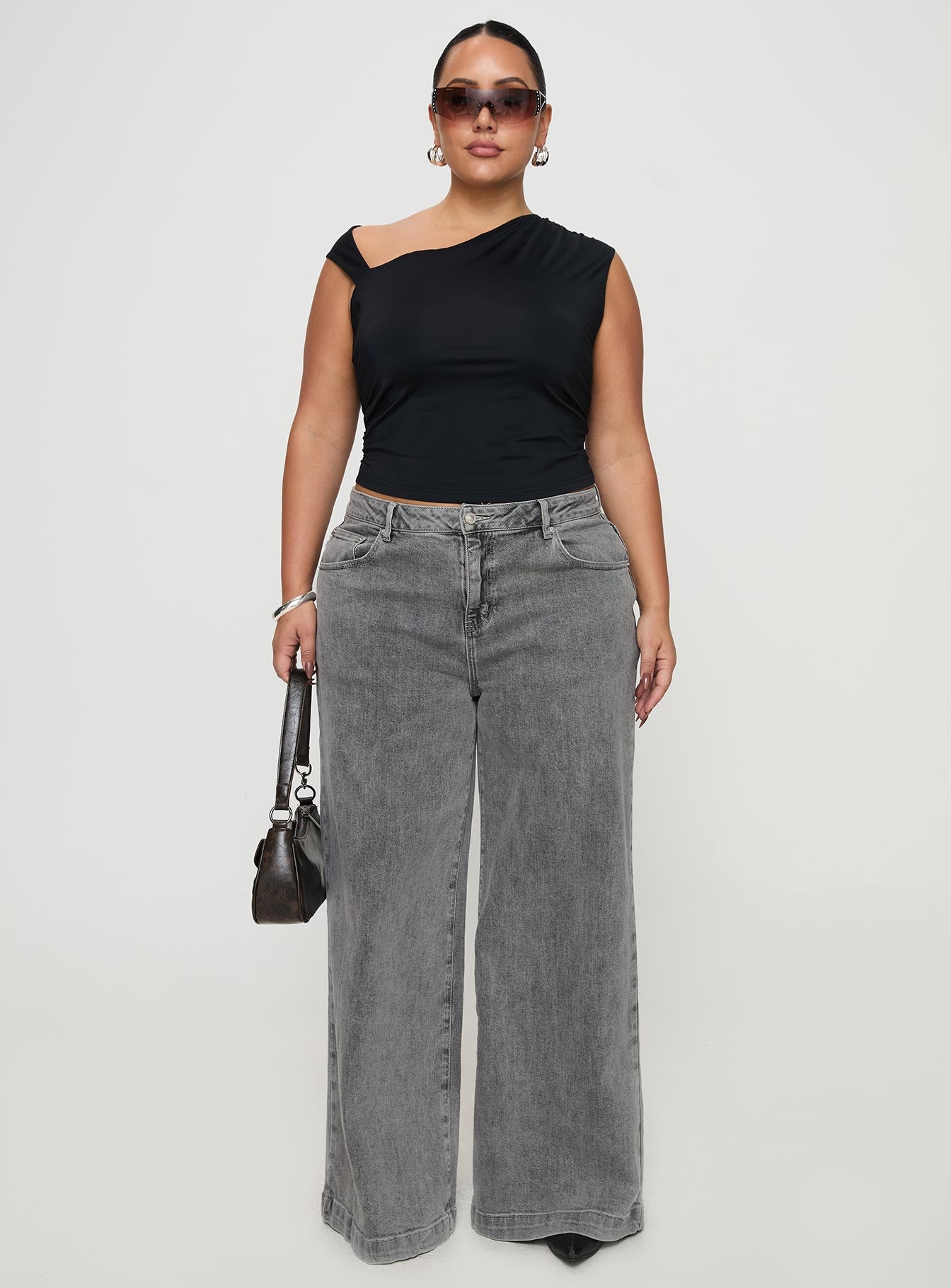 Wolfie High Rise Wide Leg Slouchy Jeans Steel Curve - Image 7