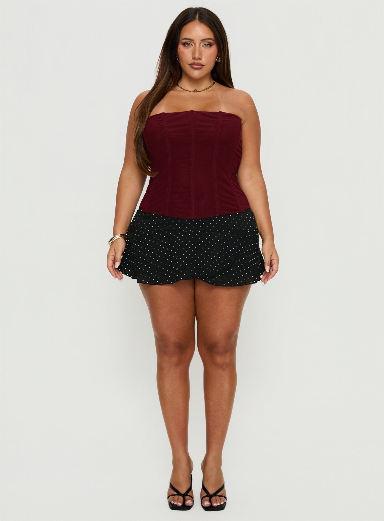 Sonsie Mini Skirt Black / White Polka Curve - Image 7
