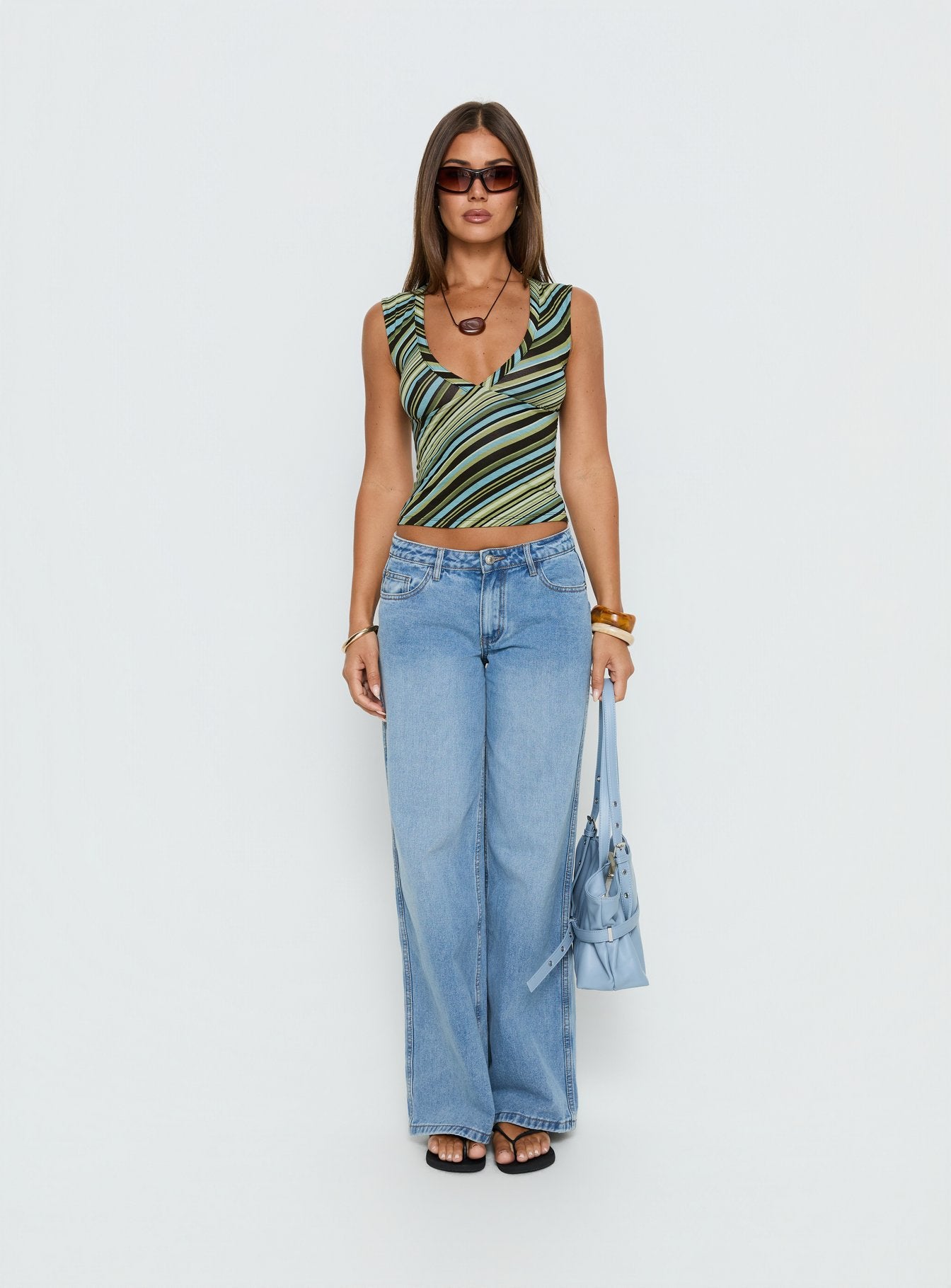 Ramos Low Rise Denim Jeans Bright Blue Wash - Image 8