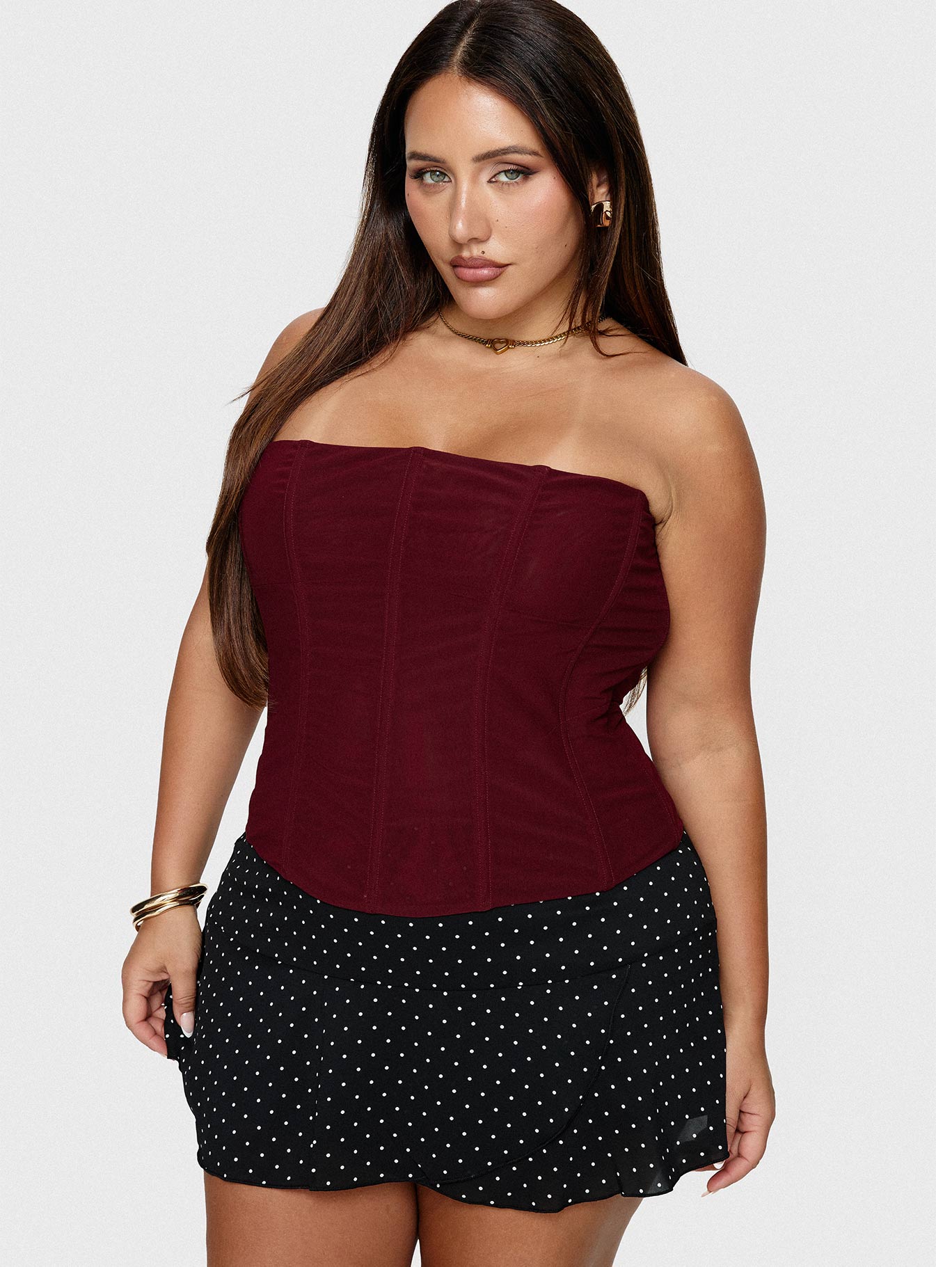 Sonsie Mini Skirt Black / White Polka Curve - Image 8