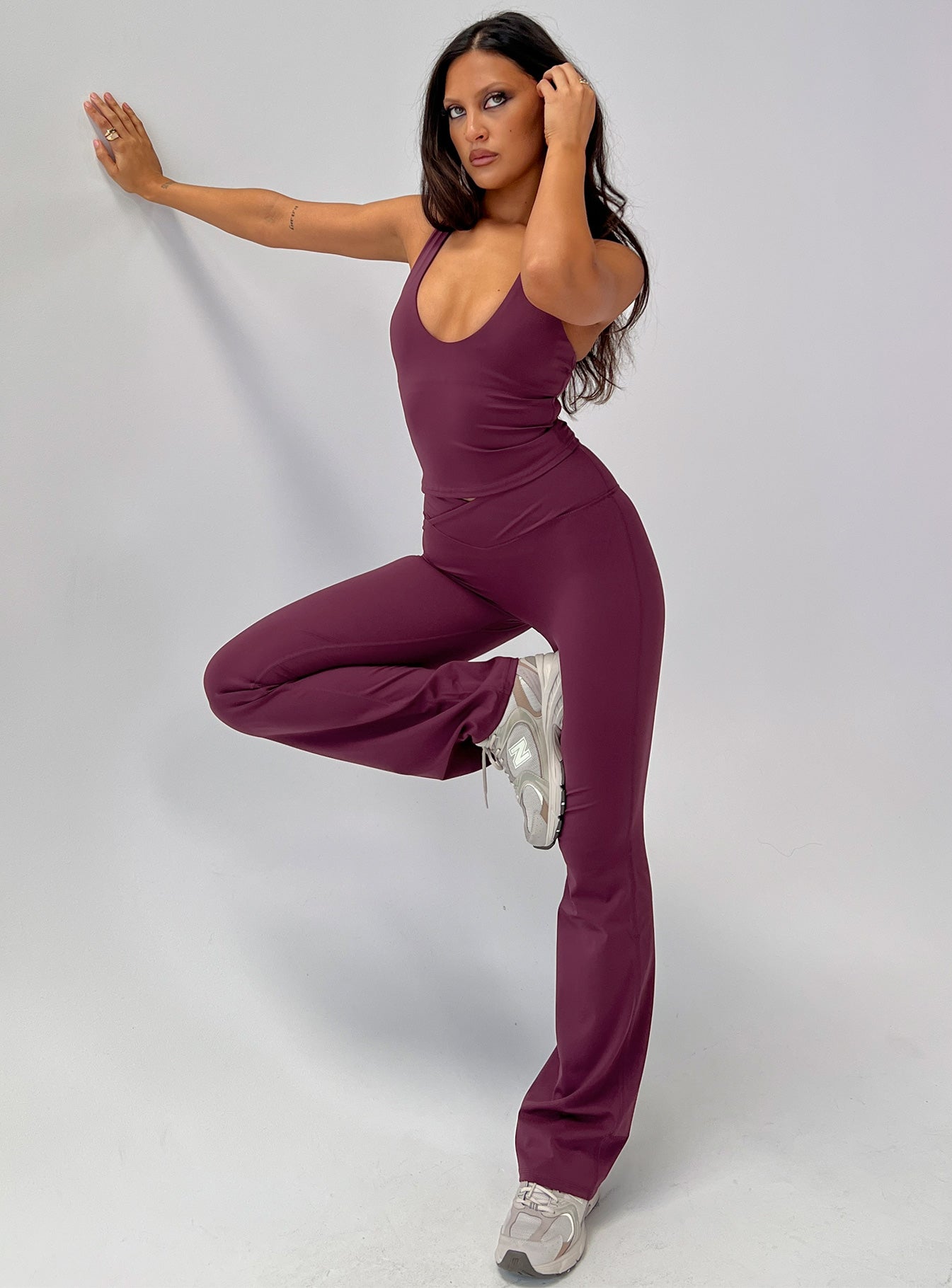 Sunday Session Active Flare Leg Pant Plum - Image 9