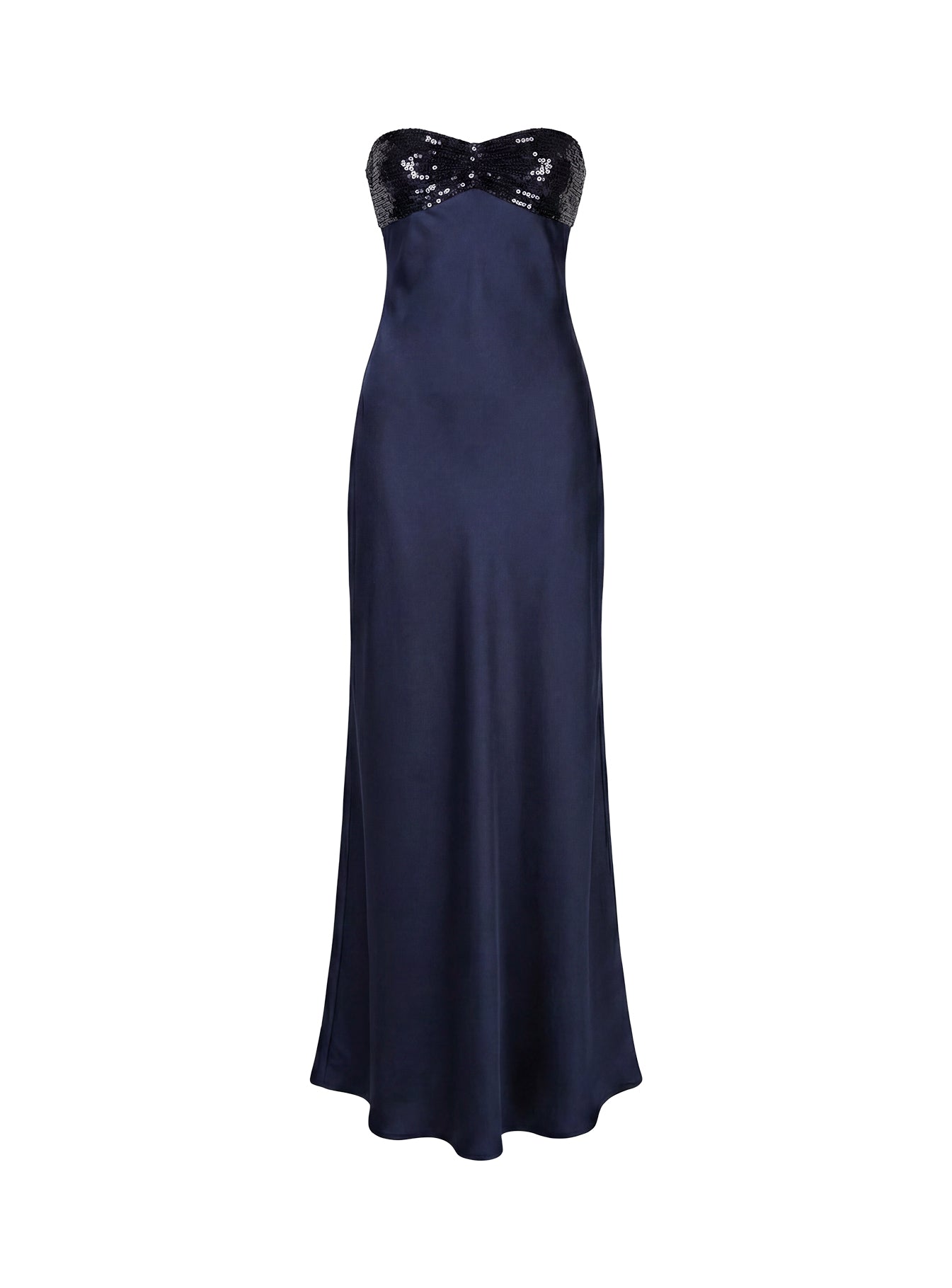 See The Vision Sequin Bust Strapless Maxi Dress Navy - Image 11