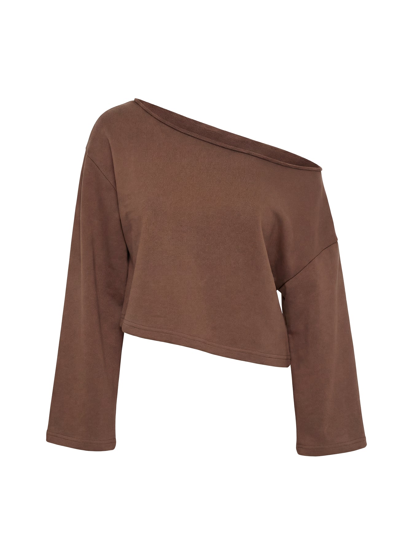 Retreat Raw Edge Off Shoulder Jumper Cocoa - Image 8