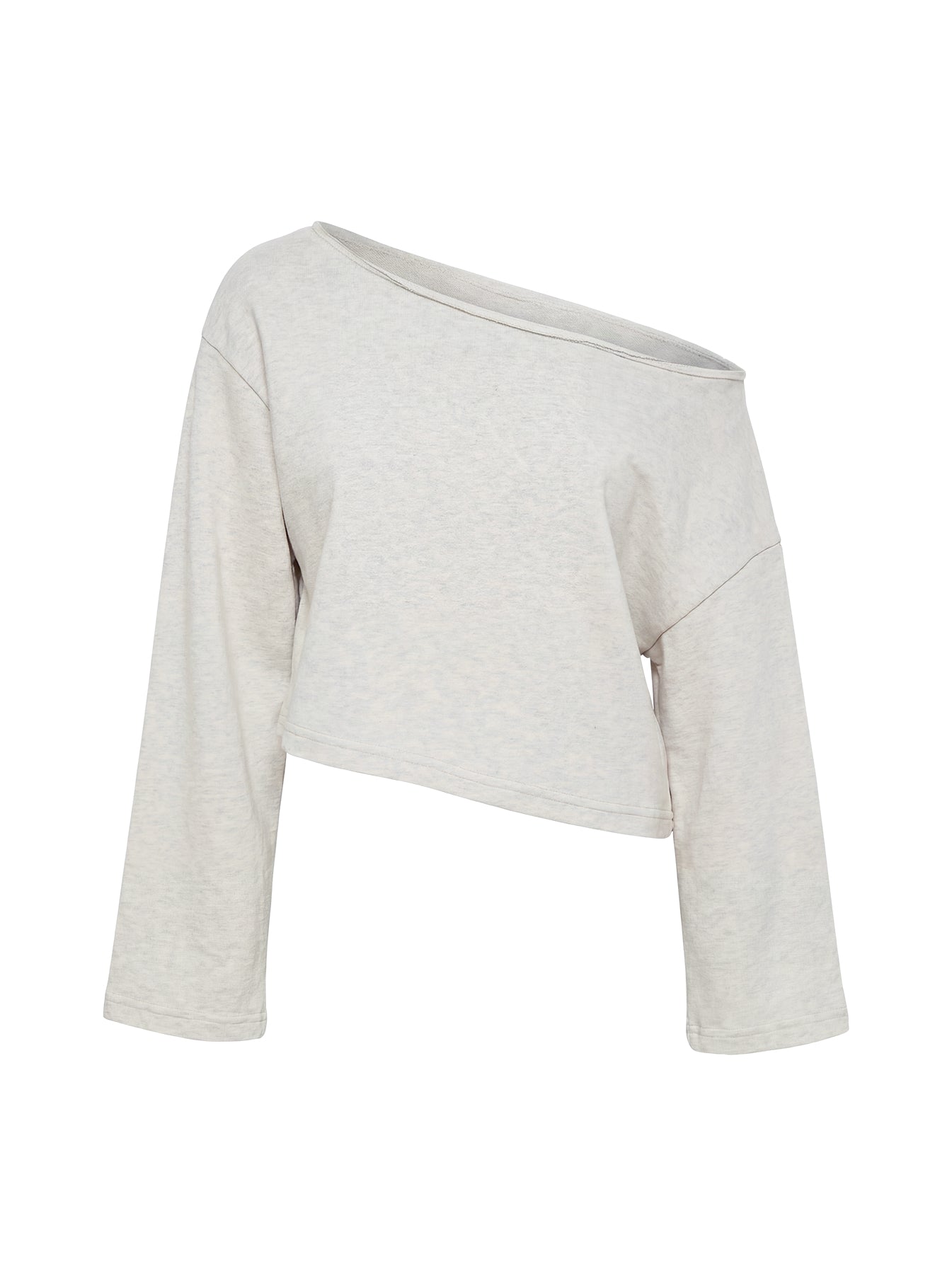 Retreat Raw Edge Off Shoulder Jumper Snow Marle - Image 8
