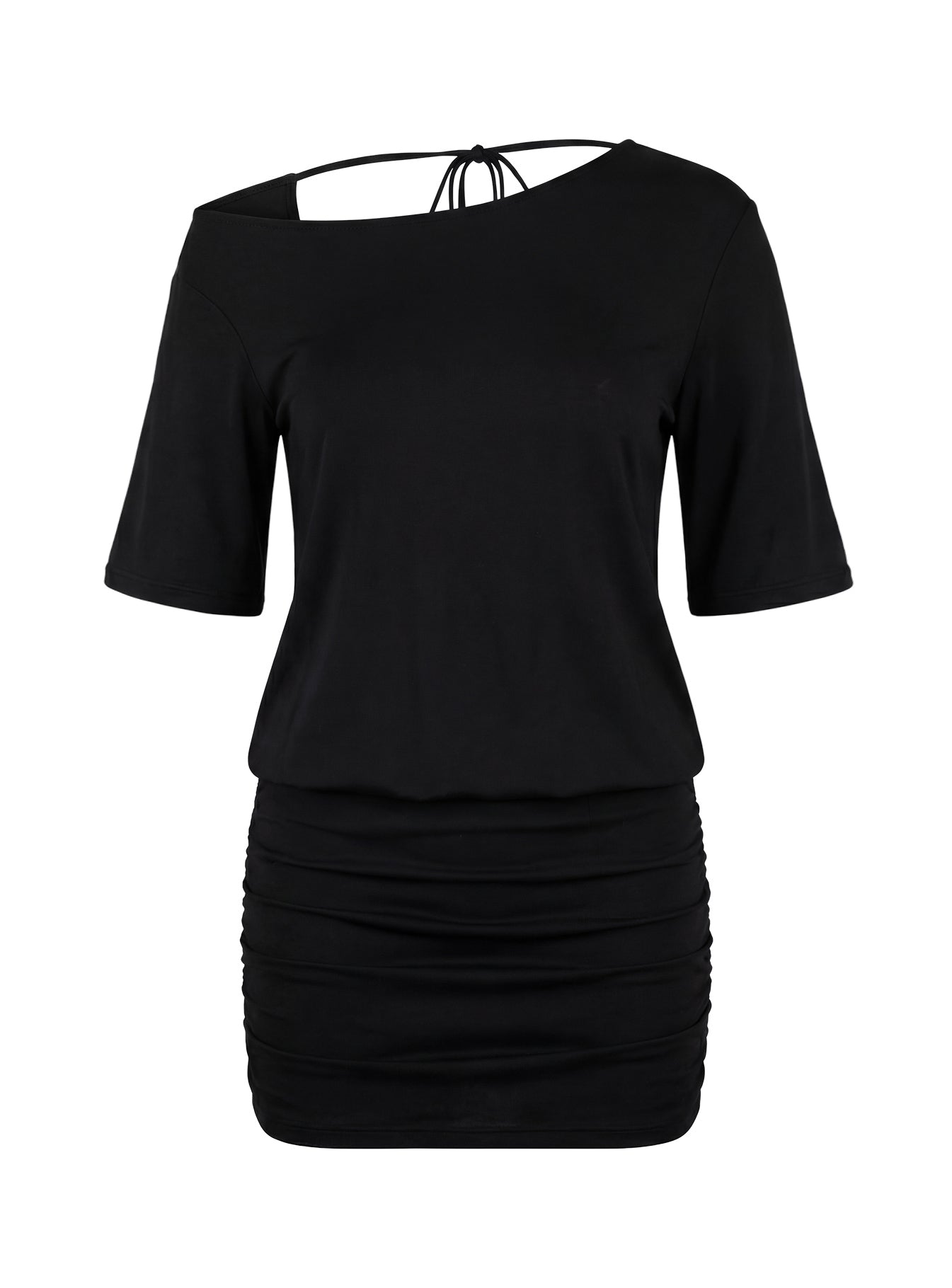 Romma Backless Slouchy Mini Dress Black - Image 9