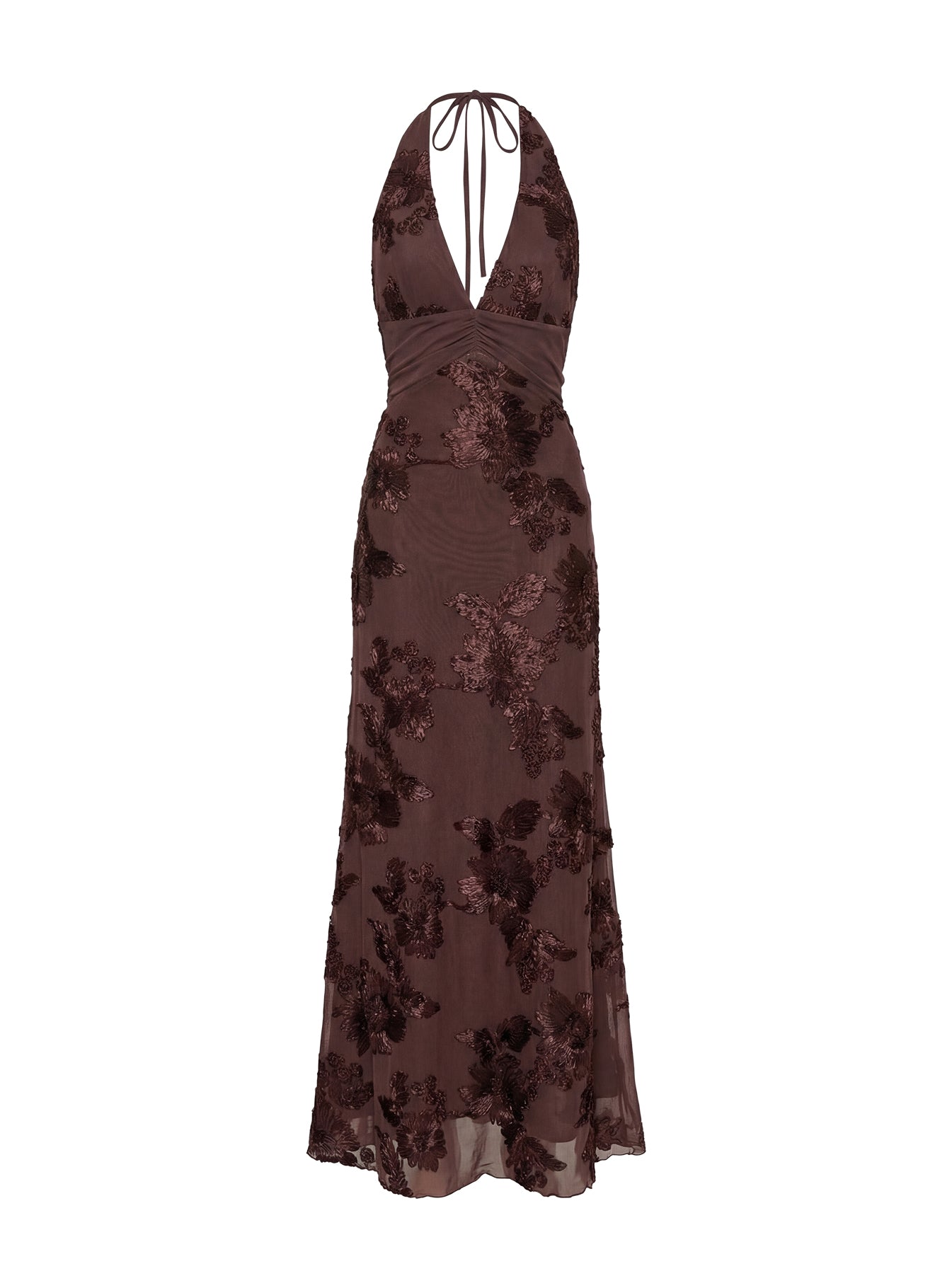 Rousseau Halter Maxi Dress Espresso - Image 9
