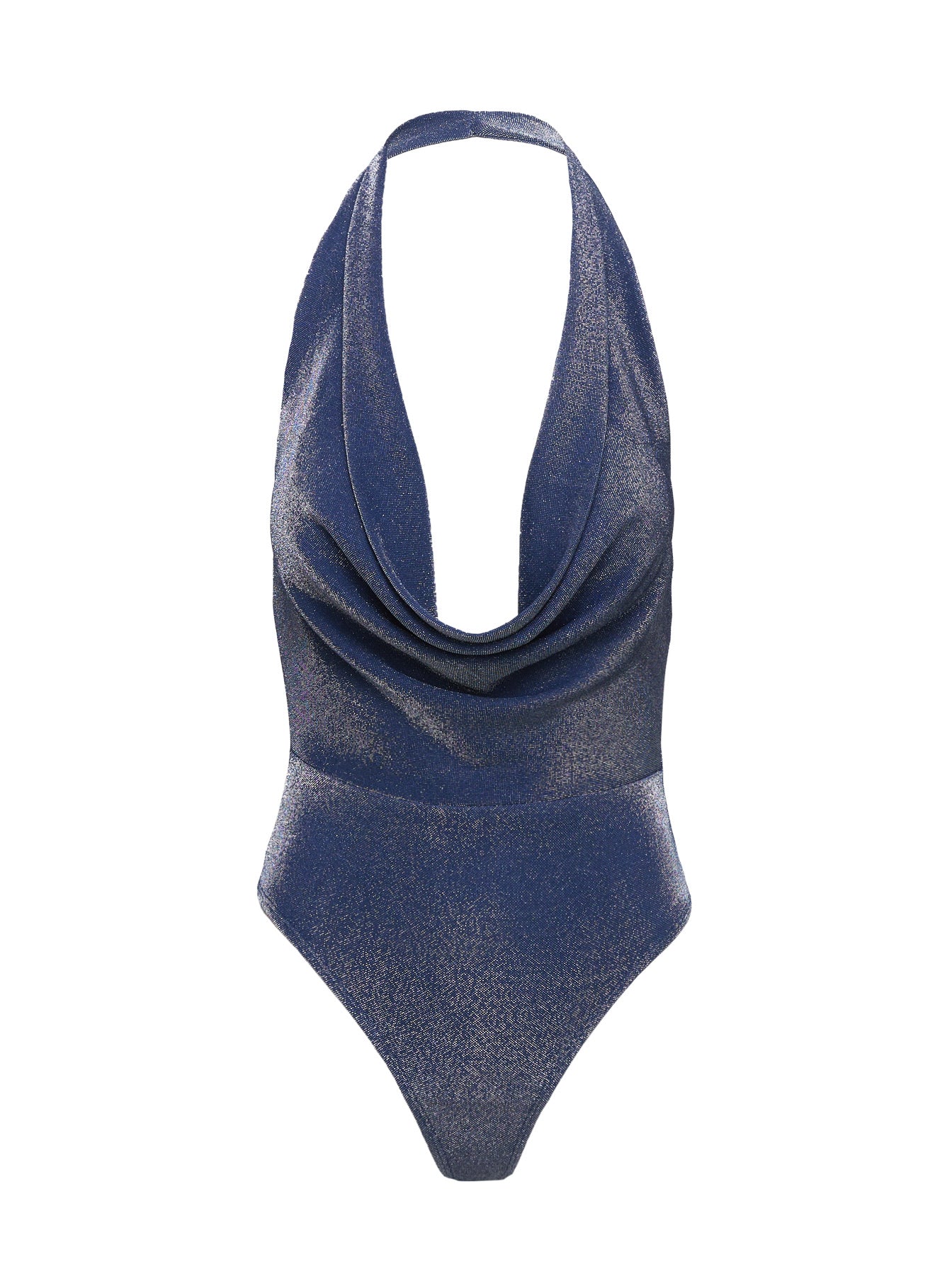 Rumie Plunge Neck Bodysuit Blue - Image 5