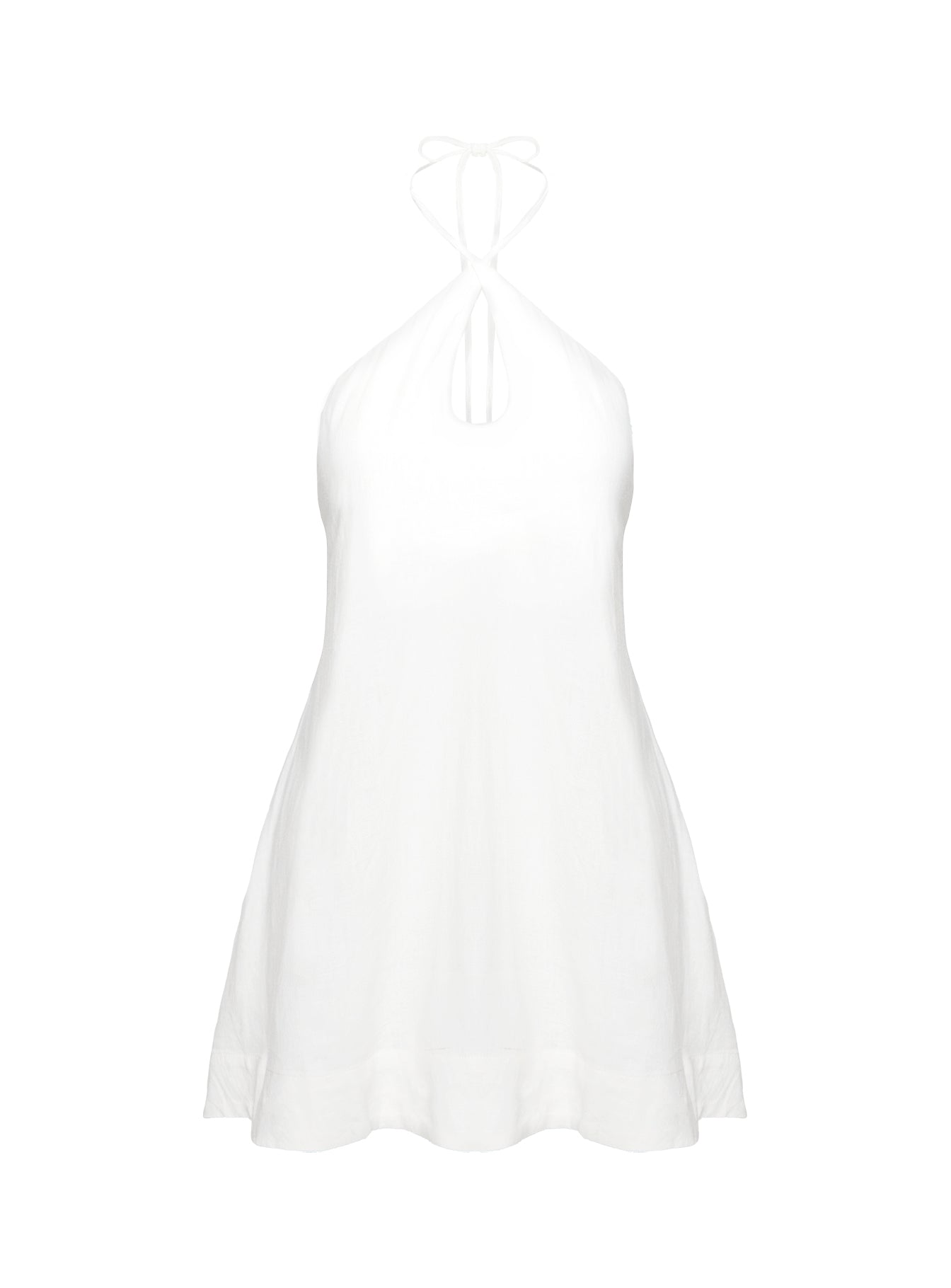 Thomasina Linen Halter Dress White - Image 11