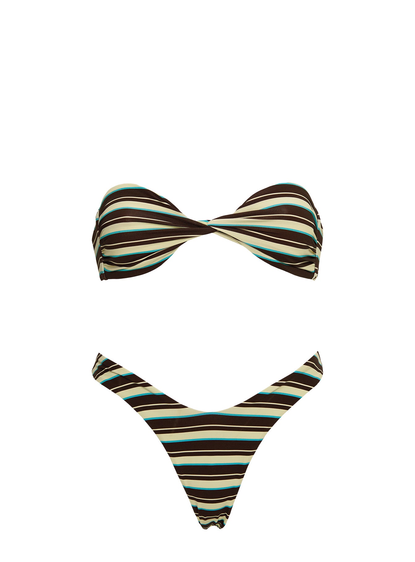 Tamrali Bandeau Bikini Top Brown Stripe - Image 5