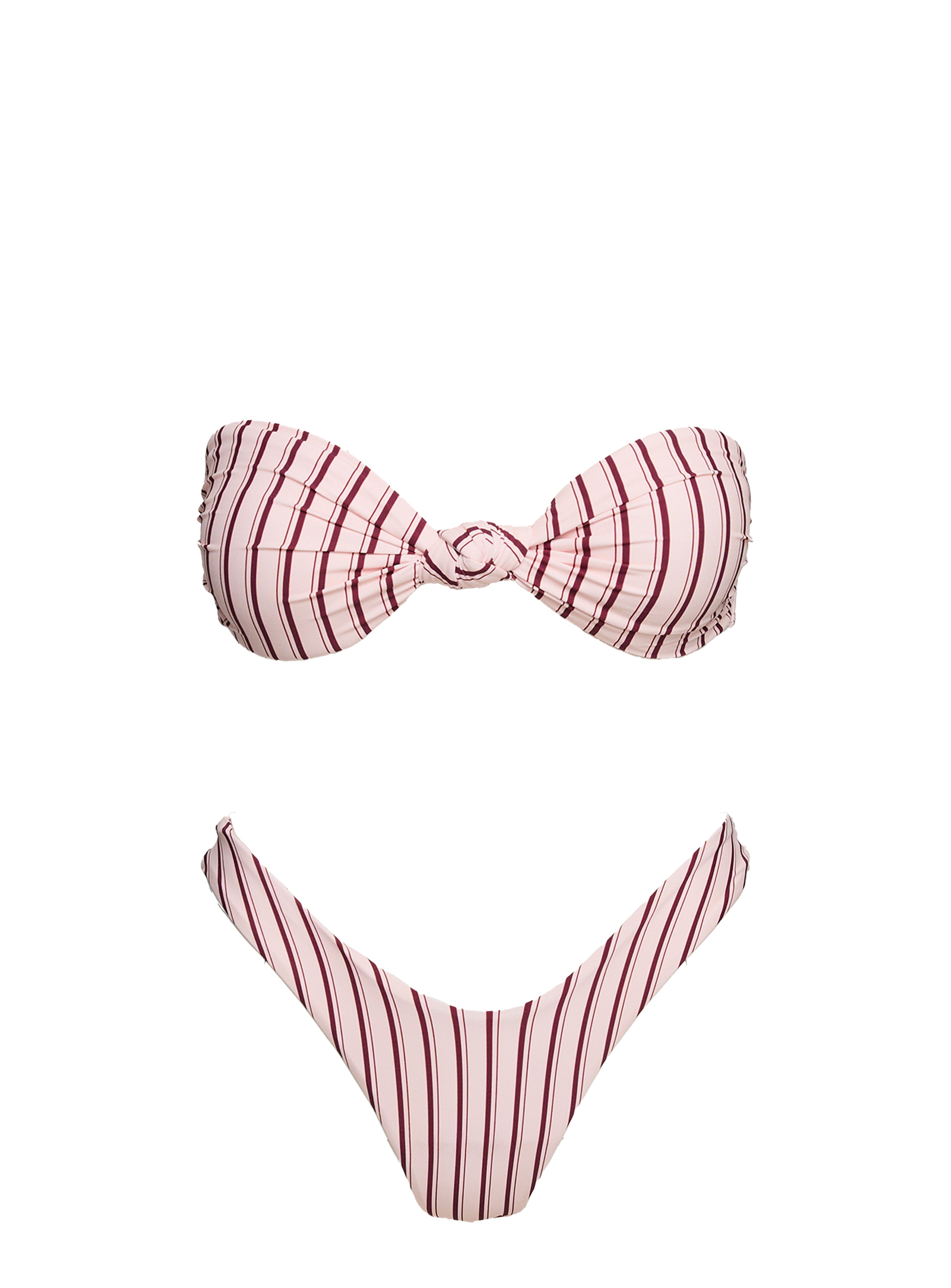 Tamrali Bandeau Bikini Top Pale Pink Stripe - Image 8