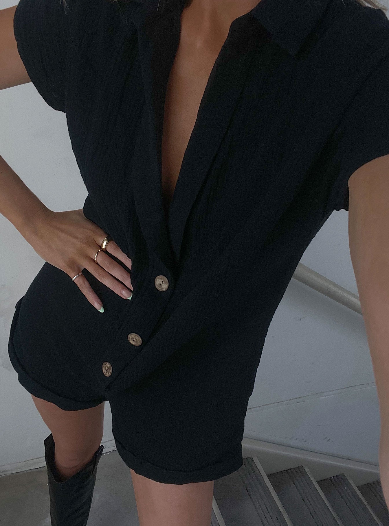 Alternative view of Vixen Romper Black
