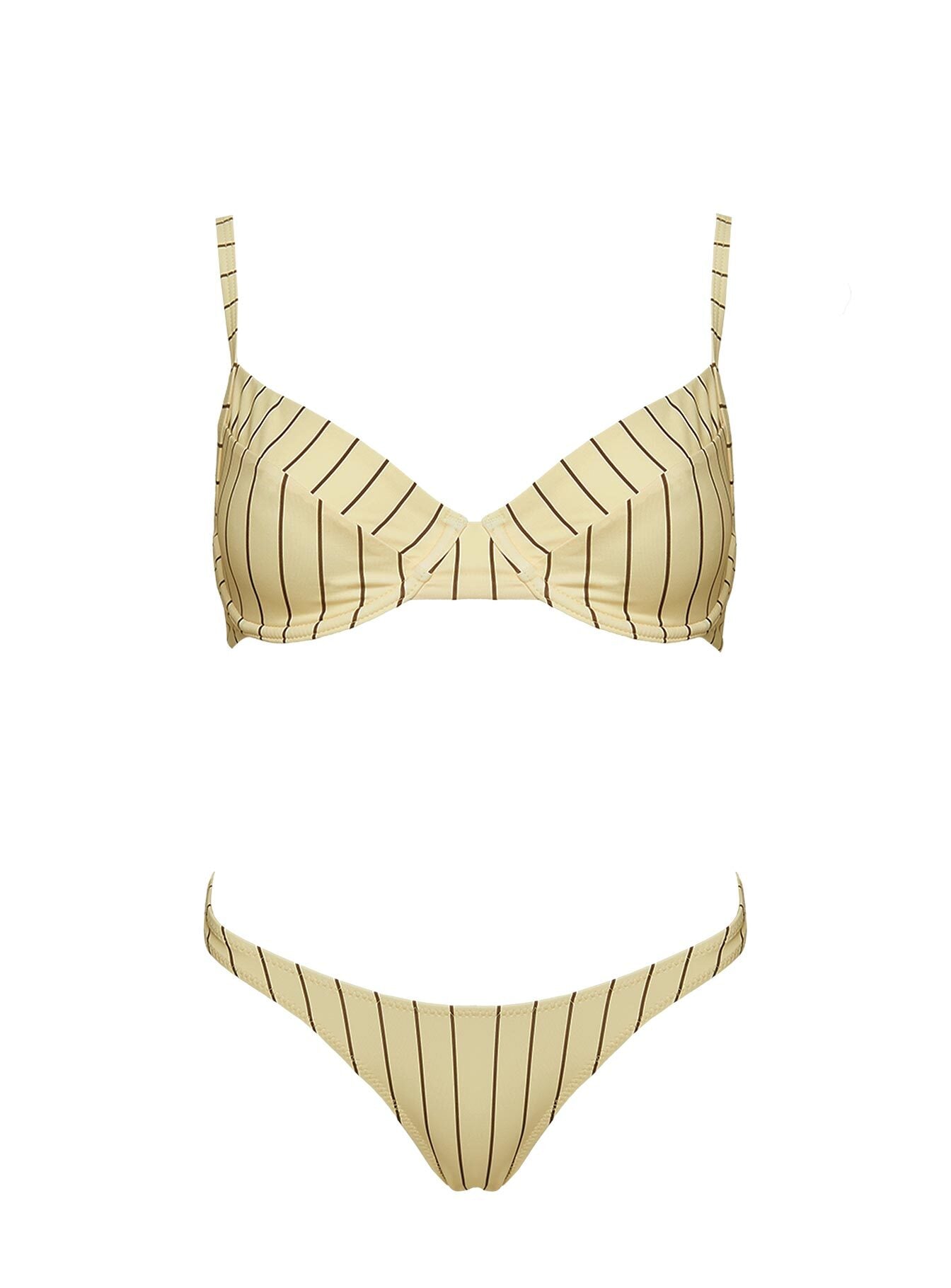 The Deep End Bikini Bottoms Yellow Stripe - Image 5