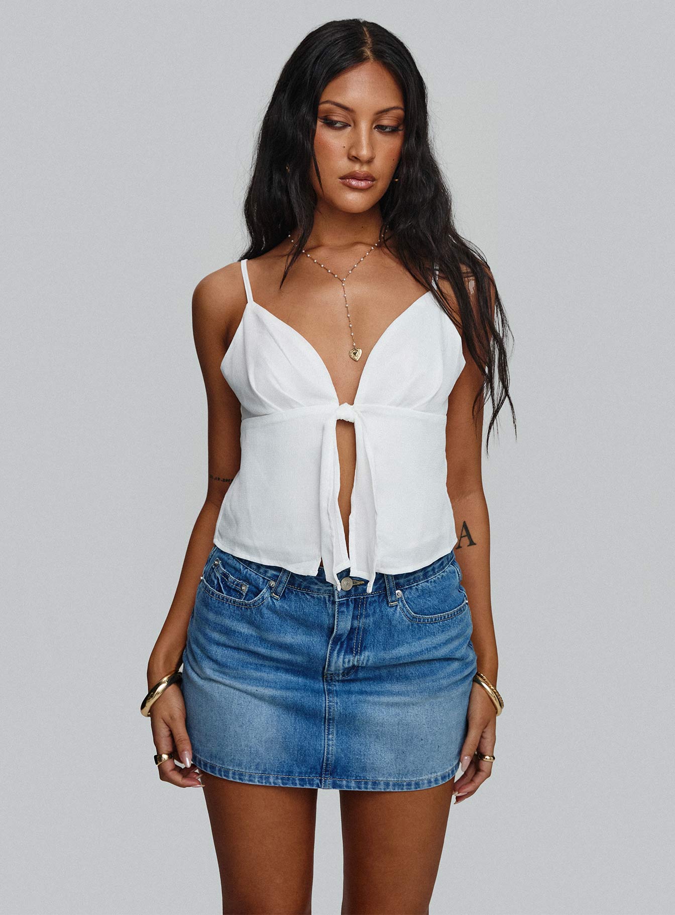 Alternative view of Paulette Denim Mini Skirt Light Wash