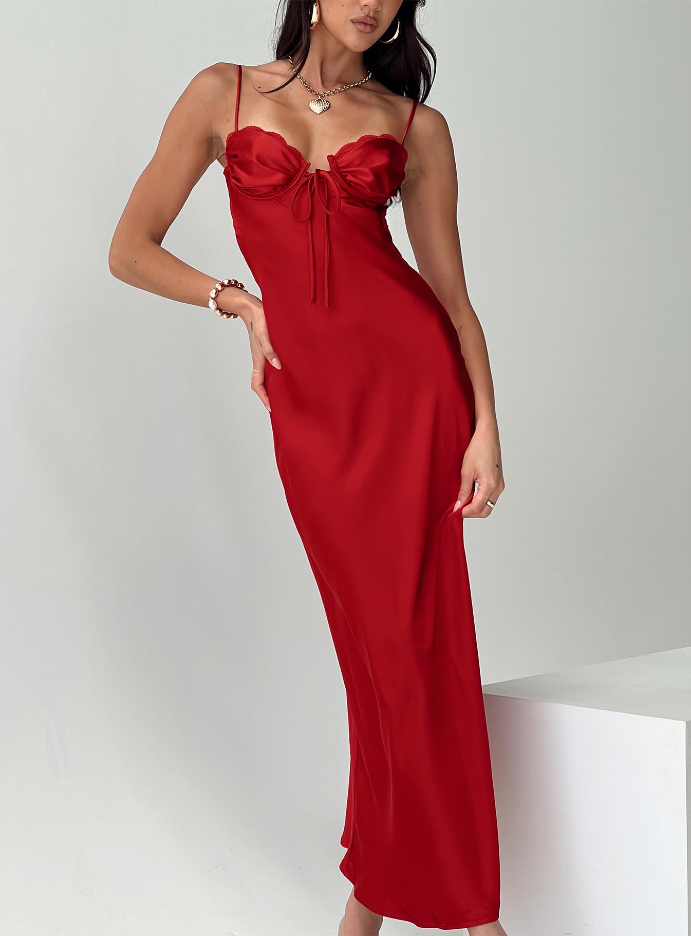 Monument Maxi Dress Red - Image 7