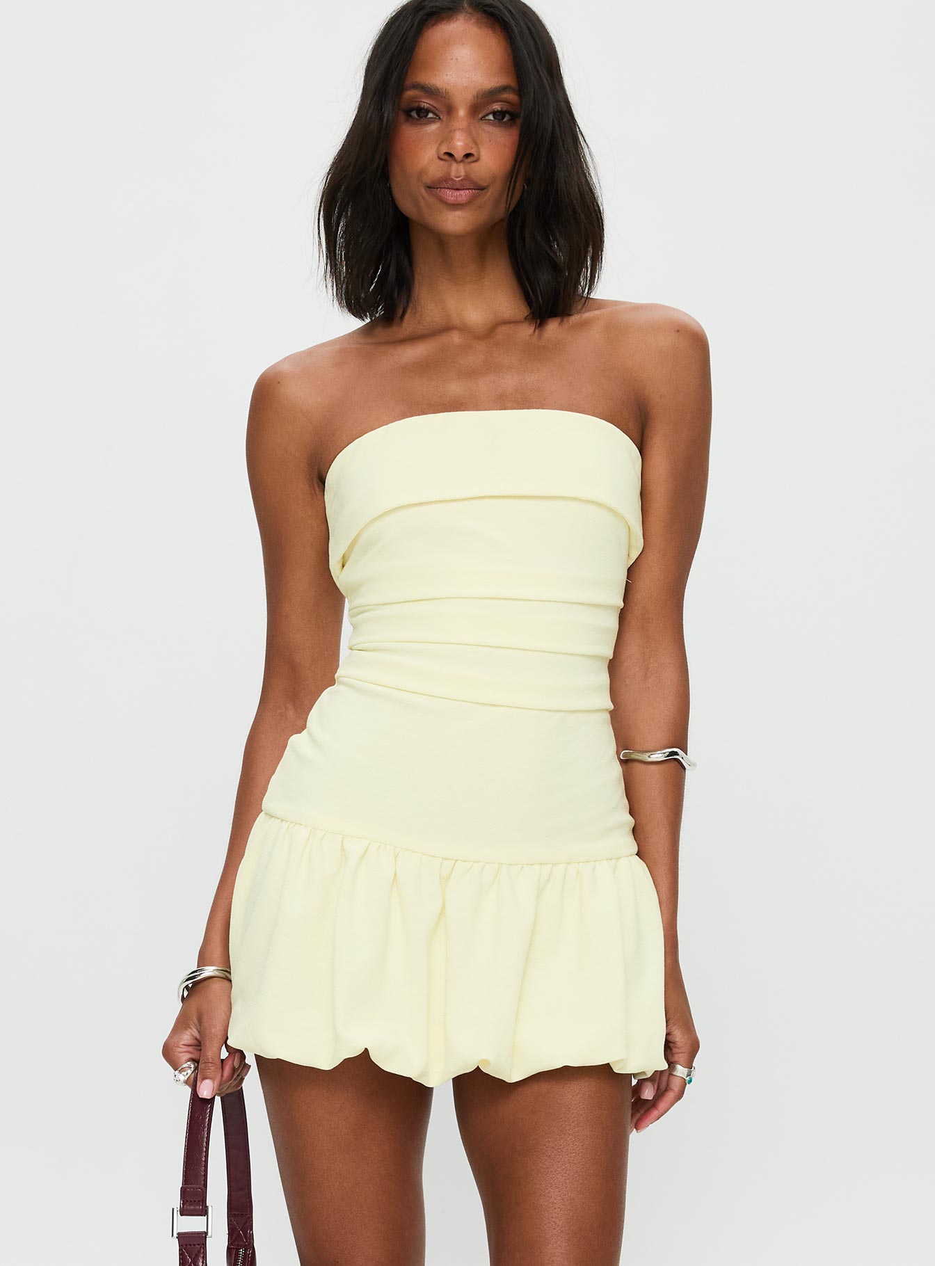 Alternative view of Mousse Strapless Mini Dress Lemon